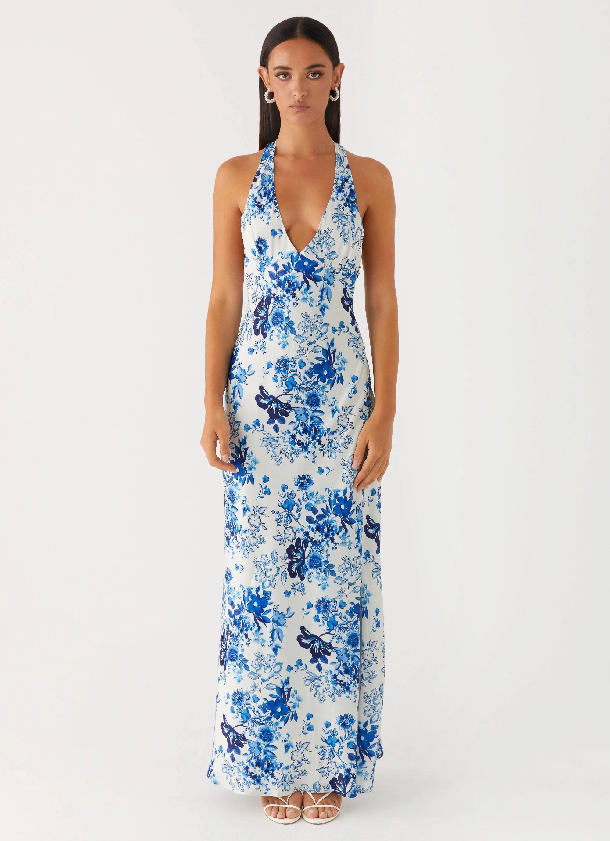 Angie Maxi Dress - Serene Sky Floral Bold Fashion