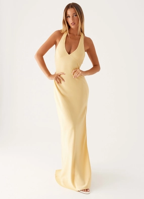 Sleek Flex Fashionable And Functional Angie Maxi Dress - Yellow