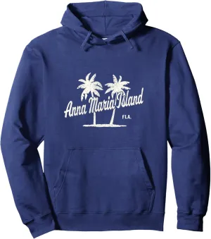 Anna Maria Island Florida Vintage 70s Palm Trees Graphic Pullover Hoodie