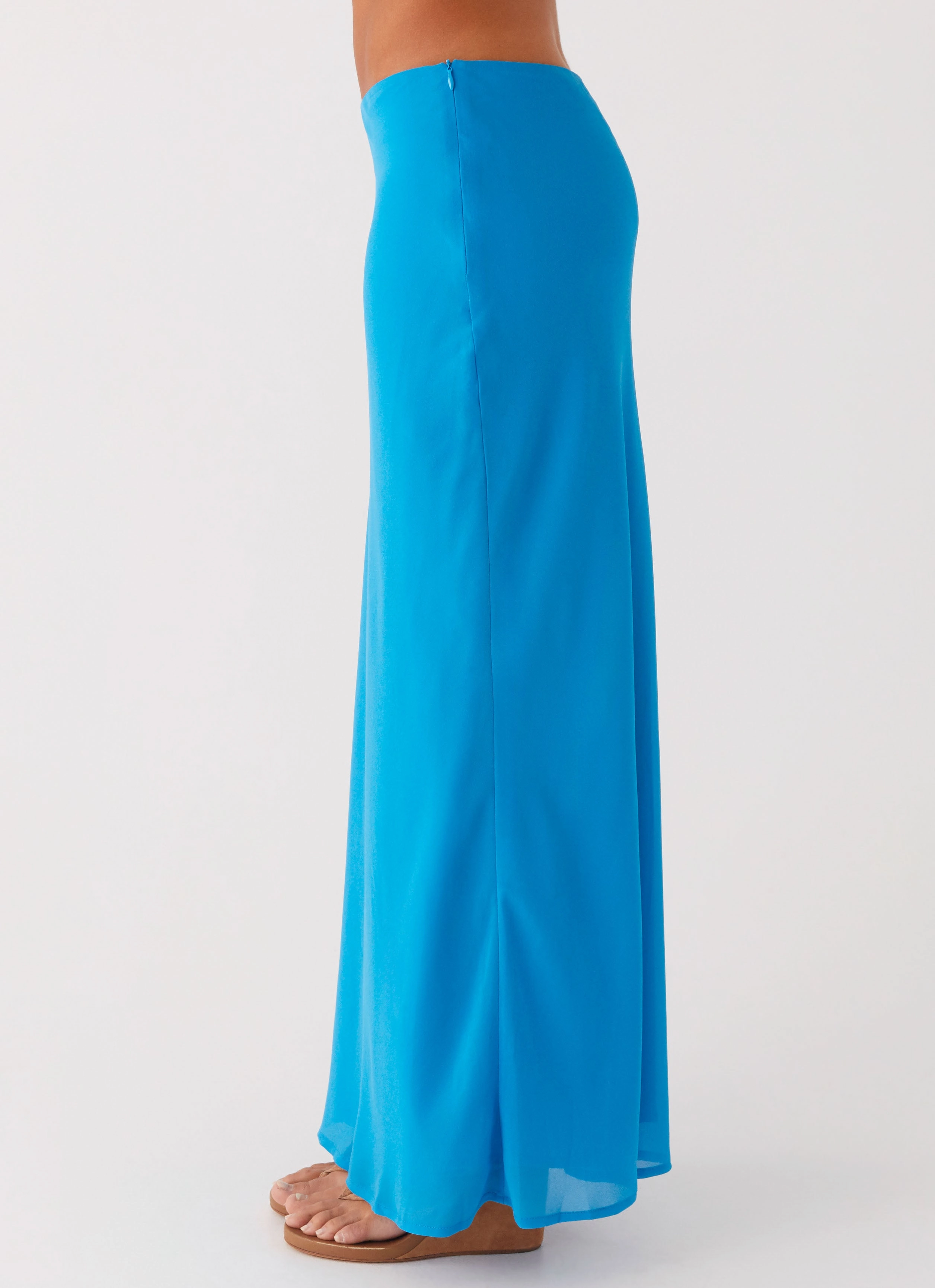 Cozy Lining Recycled fibers Another Life Chiffon Maxi Skirt - Turquoise