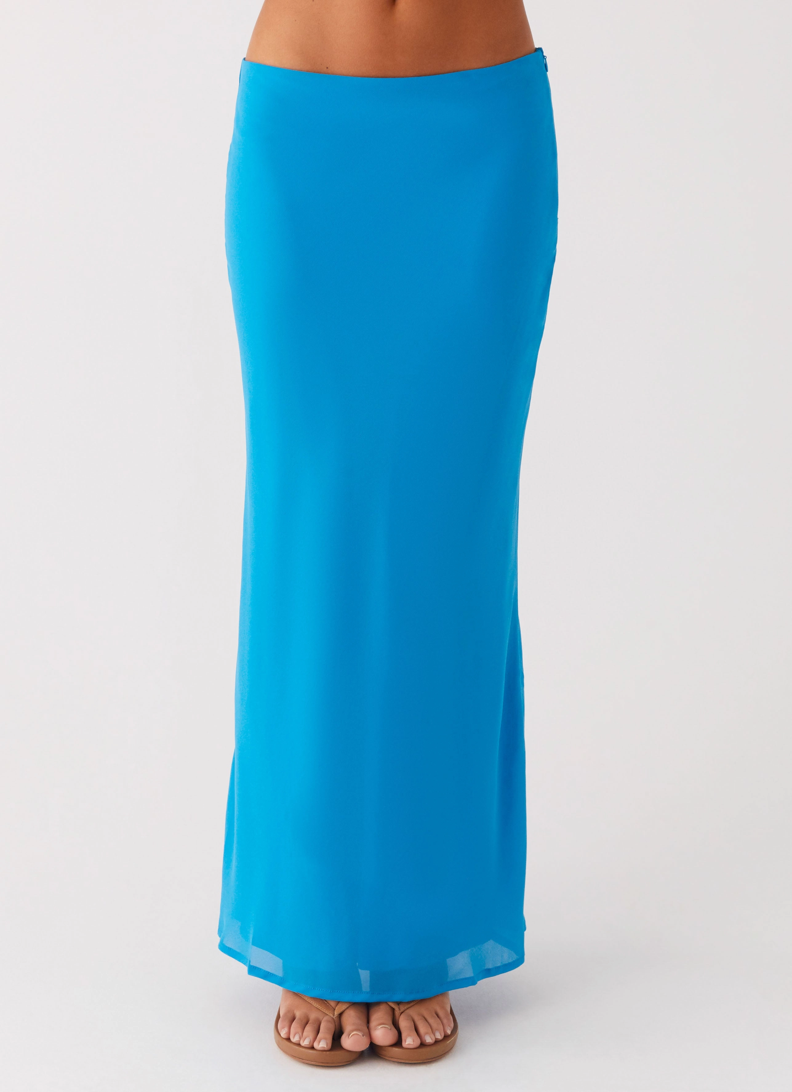 Another Life Chiffon Maxi Skirt - Turquoise Timeless Comfort Wear