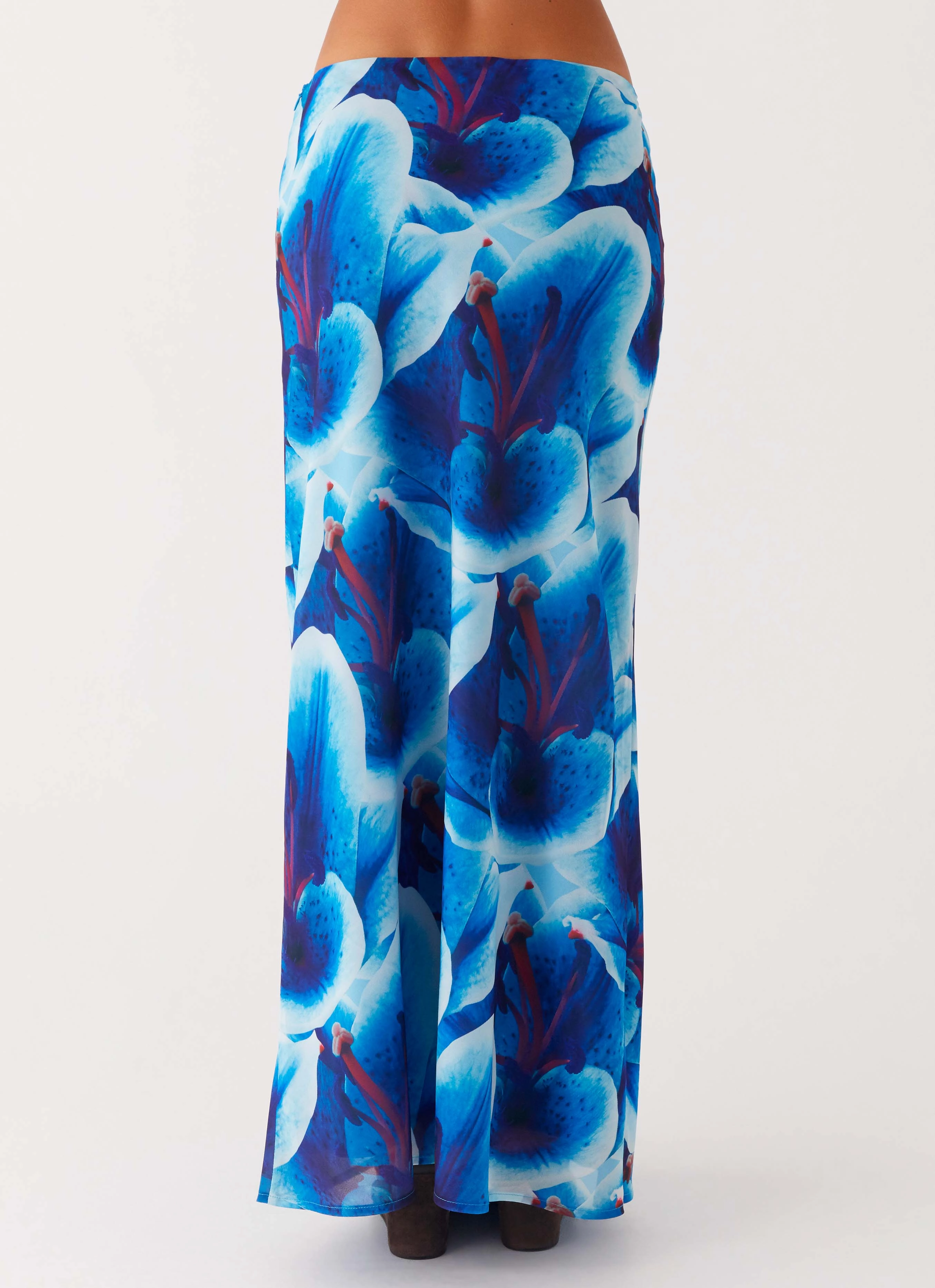 Comfort Fit Wear Another Life Chiffon Maxi Skirt - Turquoise Floral