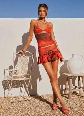 No Fuss Fit Polyester fabric Landon Mini Skort - Scarlet Blur