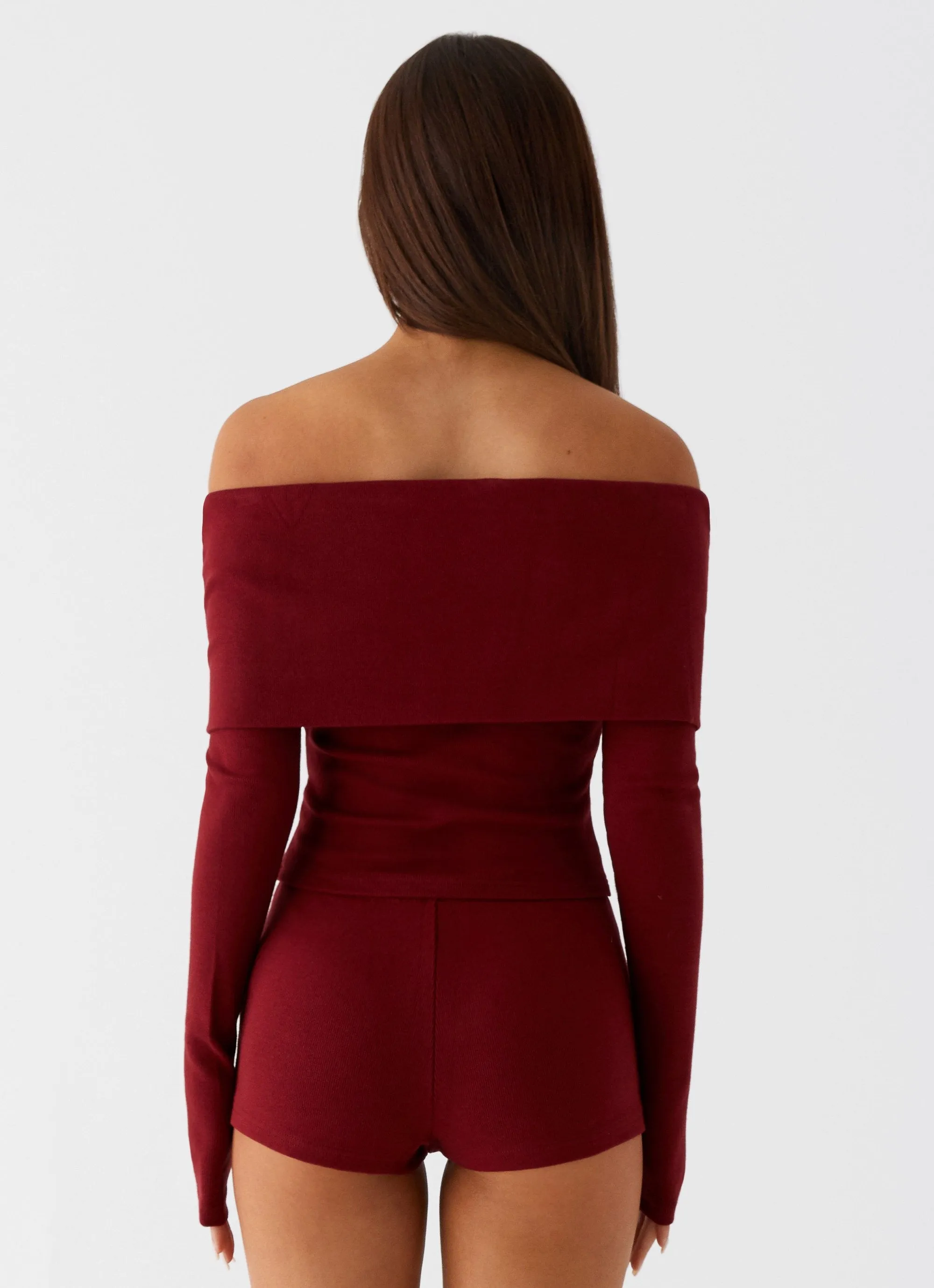 Relaxed Look Spectate Long Sleeve Top - Maroon