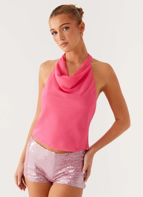 Buenos Aires Top - Pink Layered Hem Reinforcement Layered Panel Design