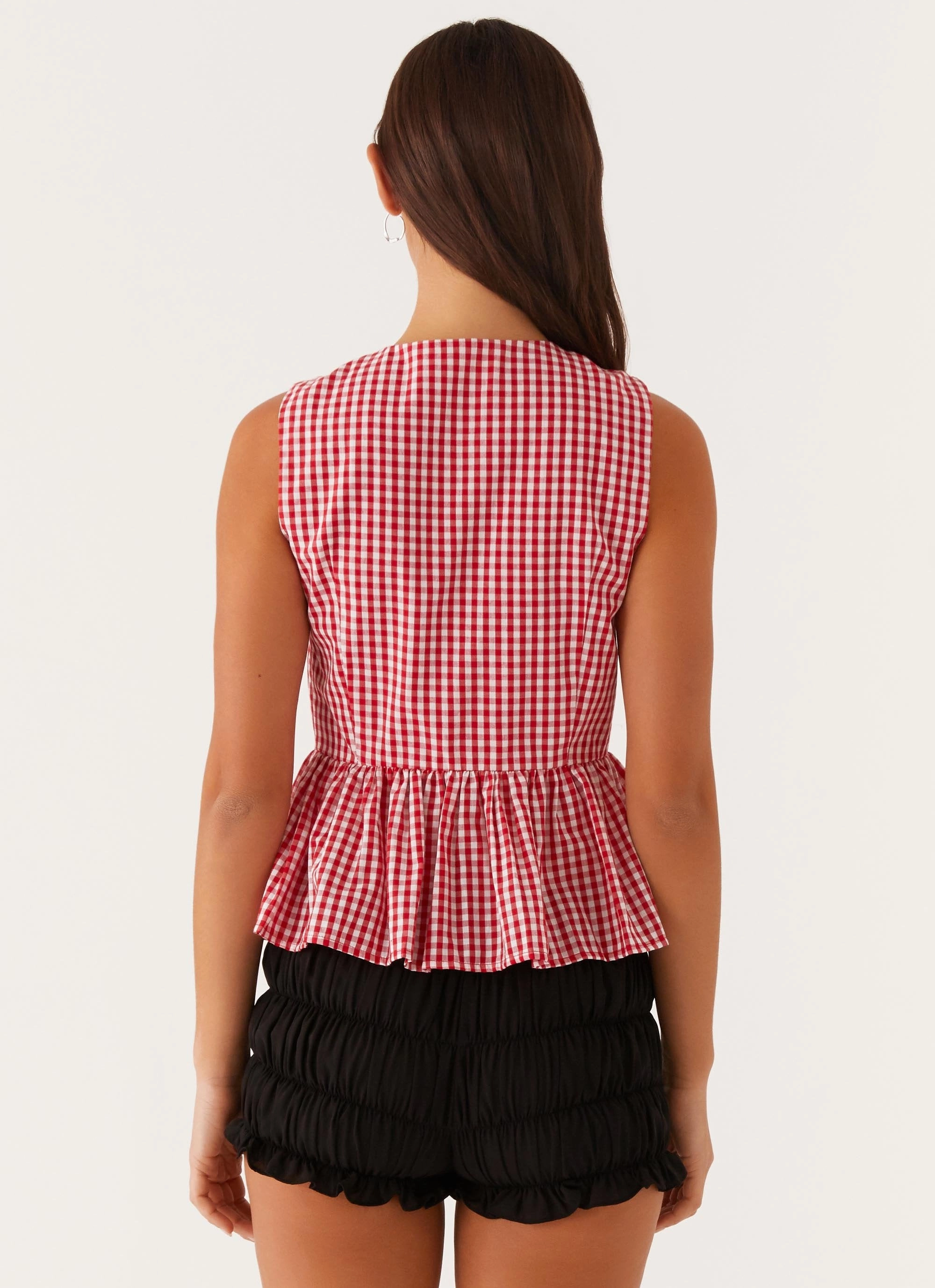 Cyrene Tie Top - Red Gingham QuickRelease Closures DurableStitching