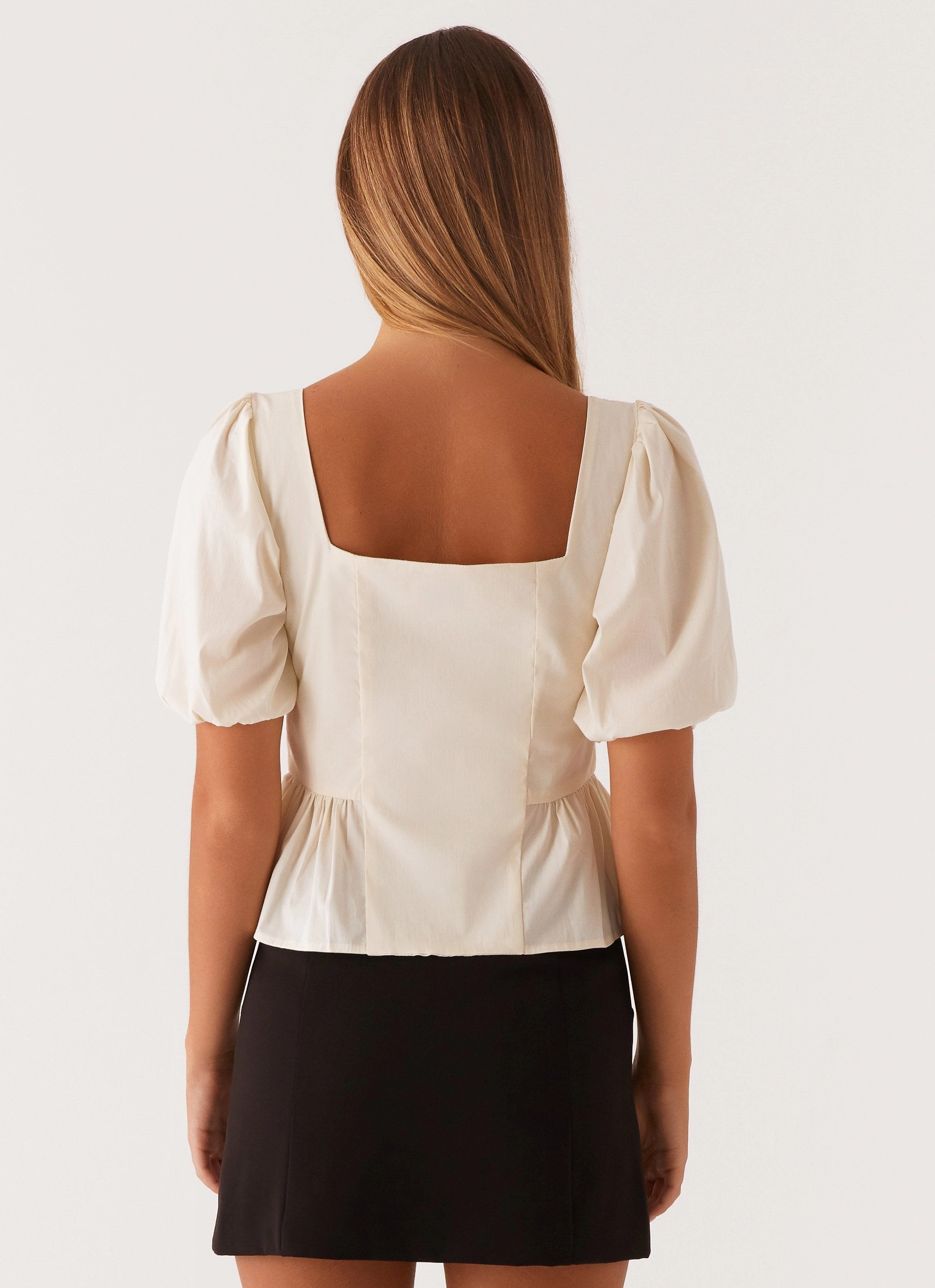Dawson Puff Sleeve Top - White Ethically Sourced Material
