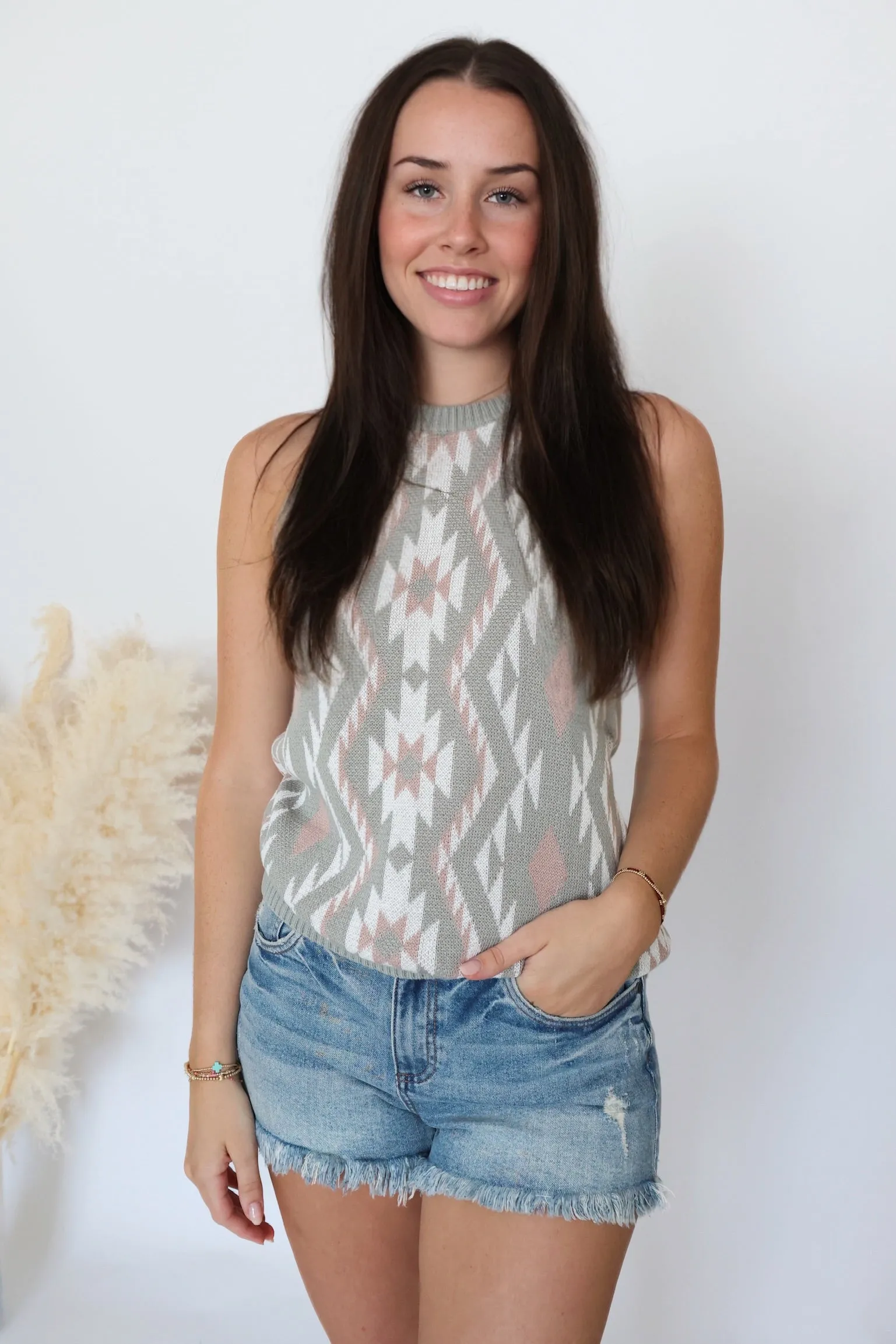 Wicking Inner Lining FlexibleSole Southwest Sweater Tank/Multi- Final Sale