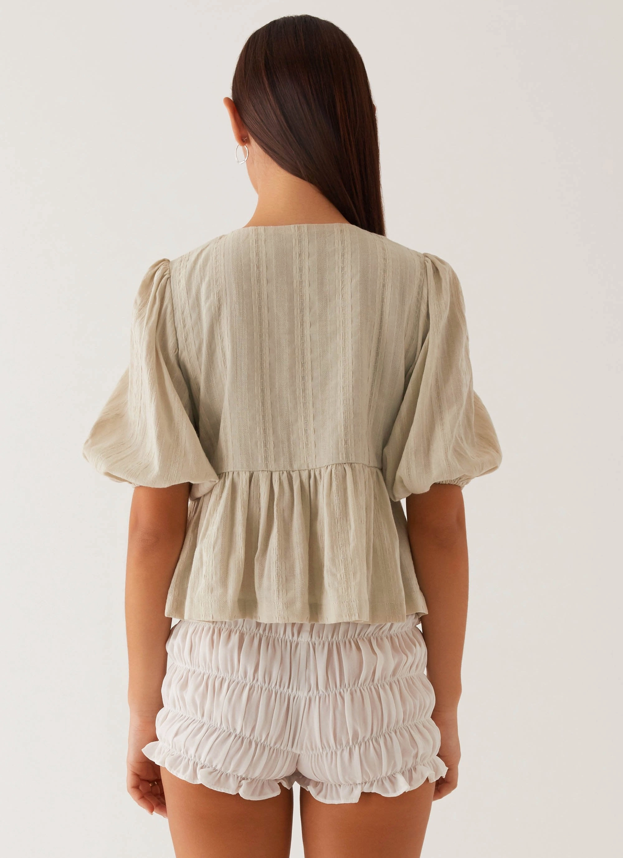 Western Wind Tie Top - Sage Low Profile Waistband Integration OrganicCotton