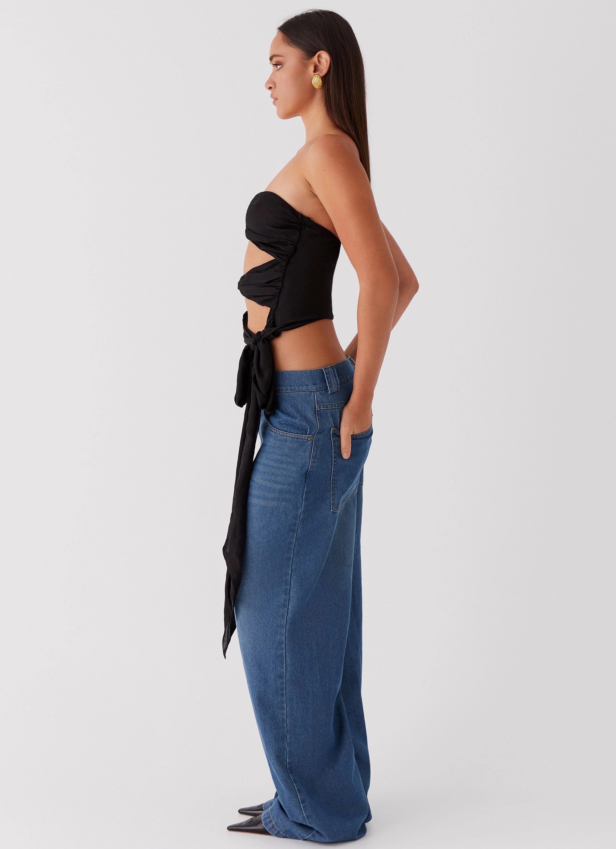 WrinkleResistant Fabric Wrinkle Free Texture Sunlight Cascade Top - Black