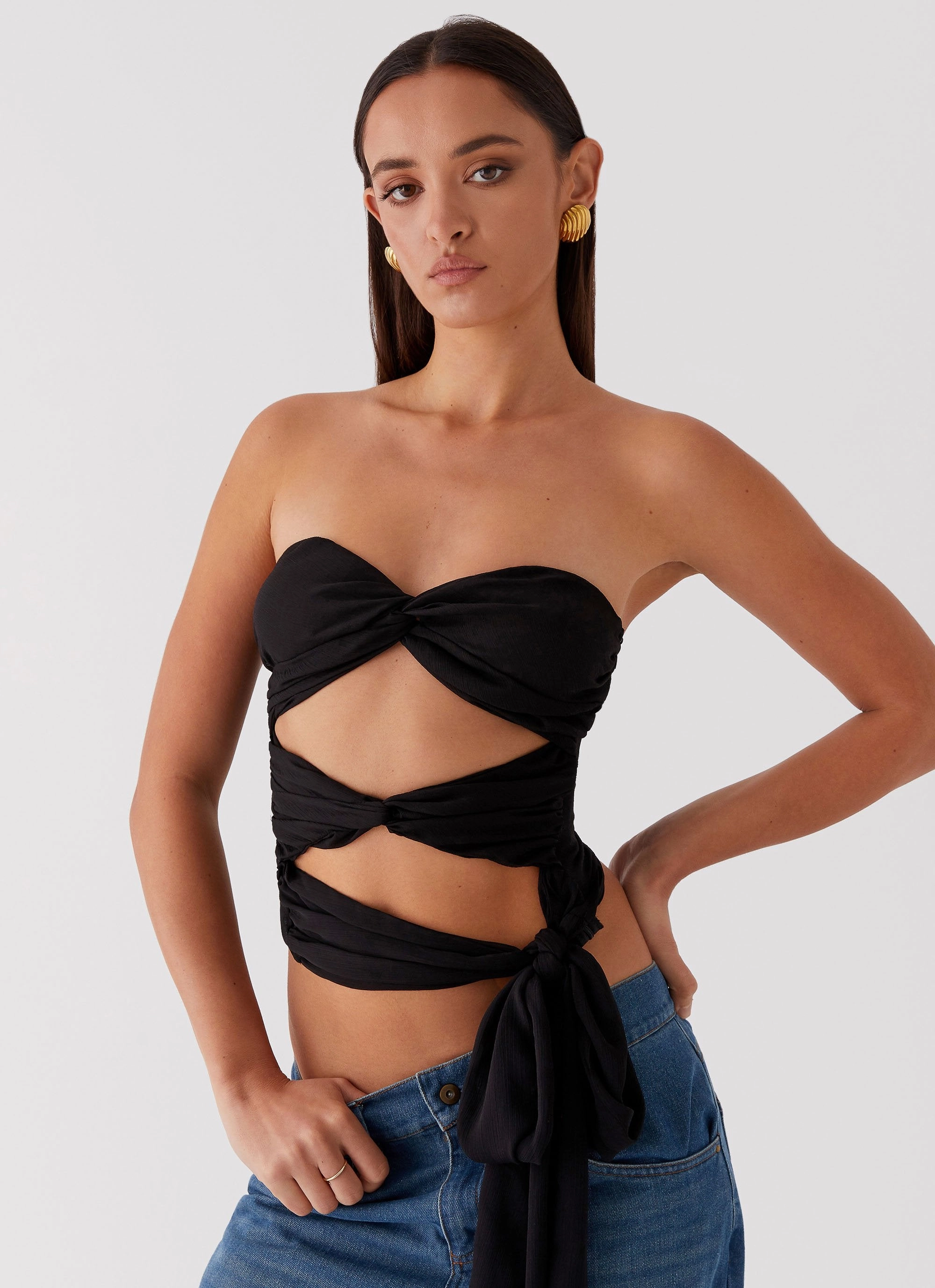 Easy Wear Sunlight Cascade Top - Black