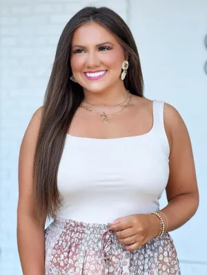 Kris tank - Ivory(FINAL SALE) Reinforced Hem Stitching