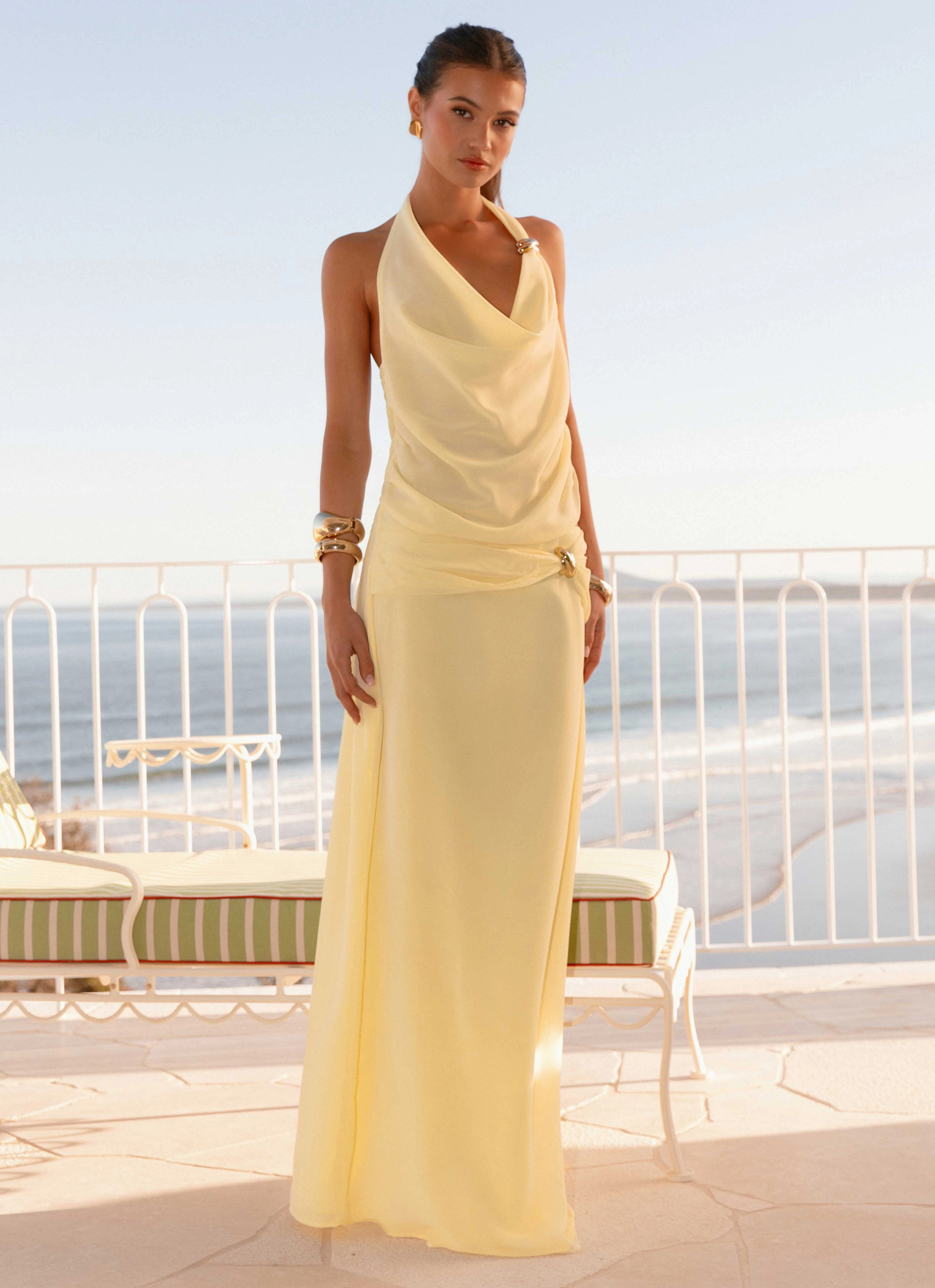 Anuhea Maxi Skirt - Yellow Breathable wear