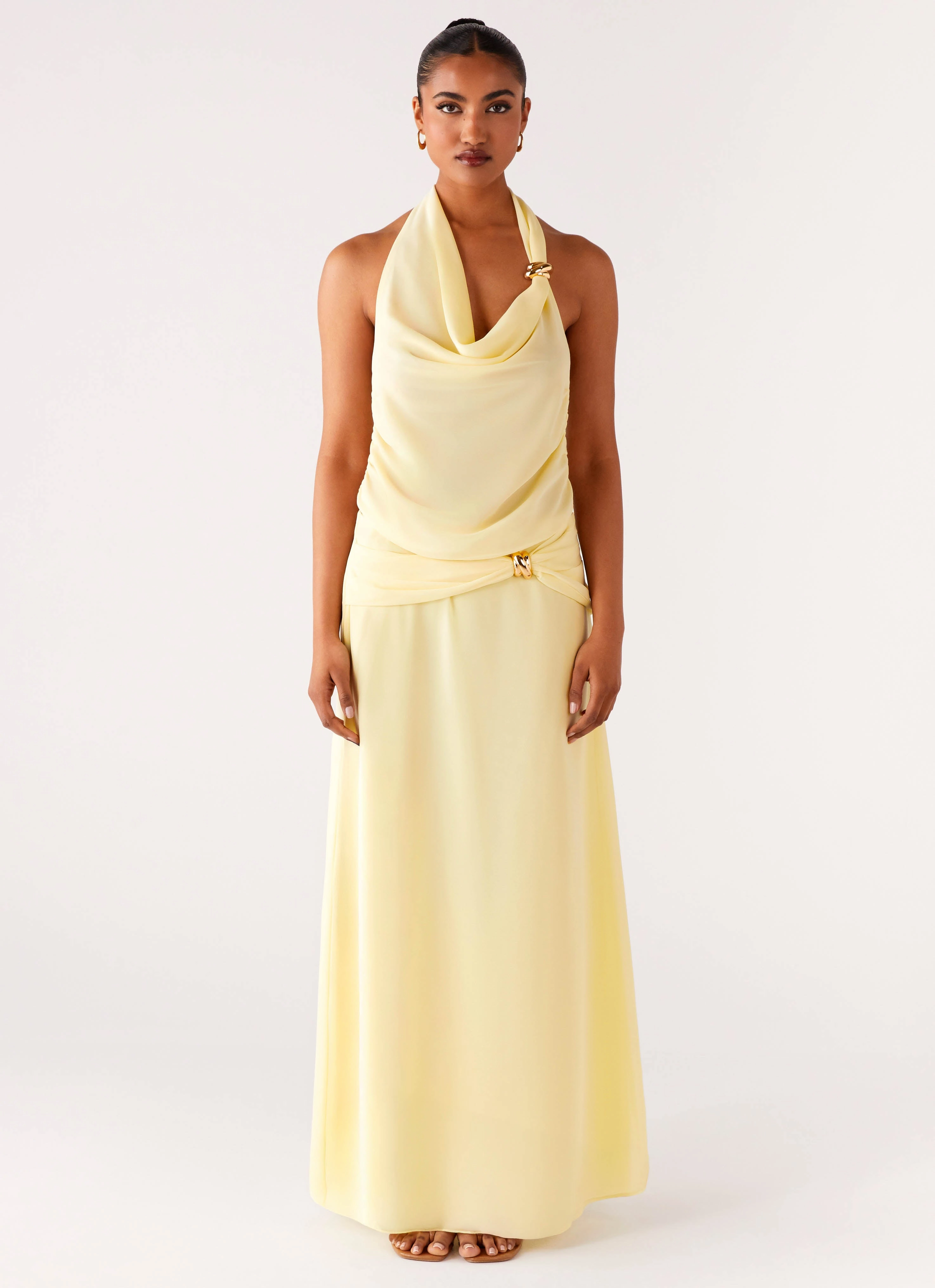 Anuhea Maxi Skirt - Yellow Ventilated Mesh Lining Freedom Motion