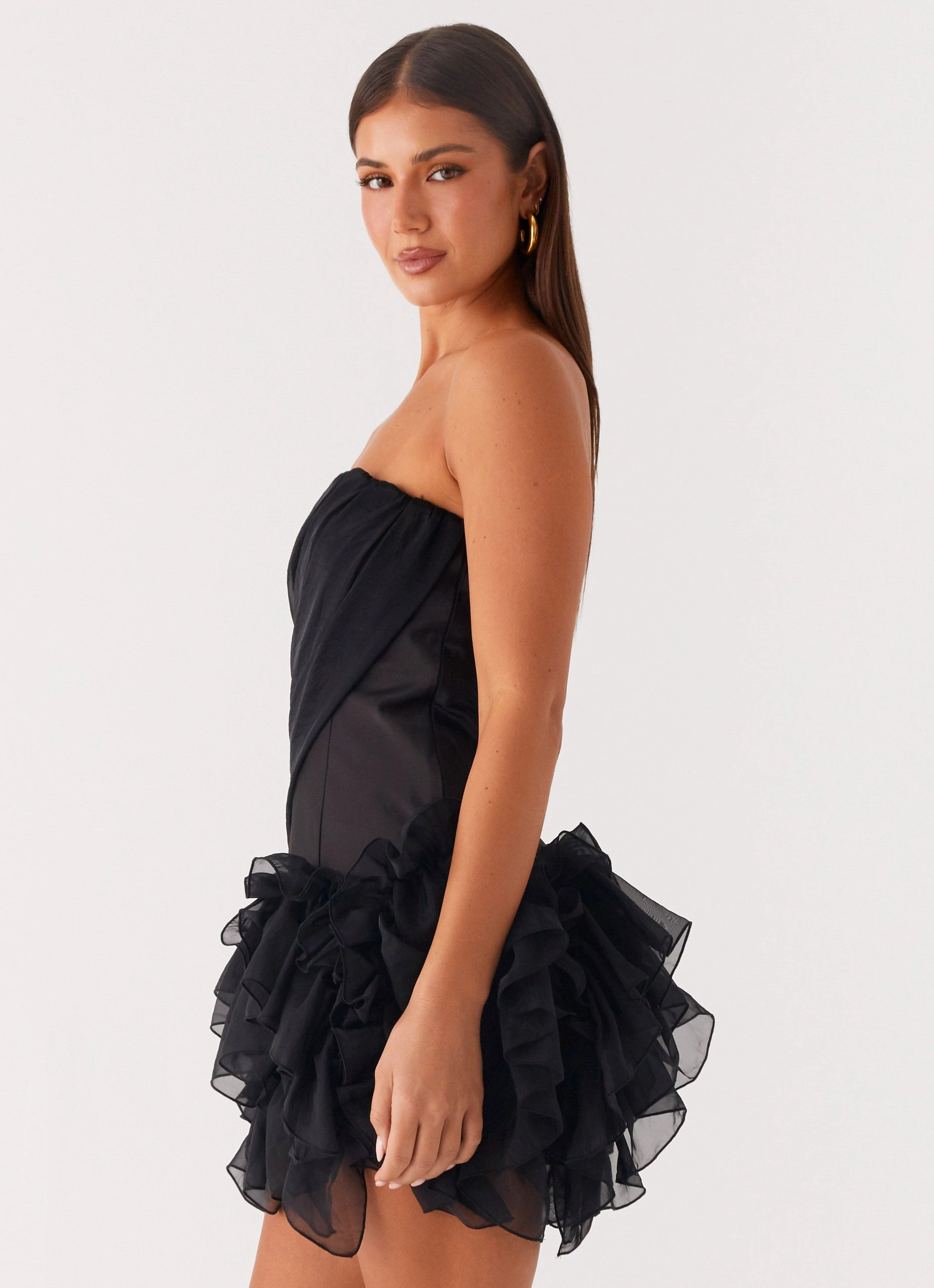 Arabian Nights Mini Dress - Black Spring Flow