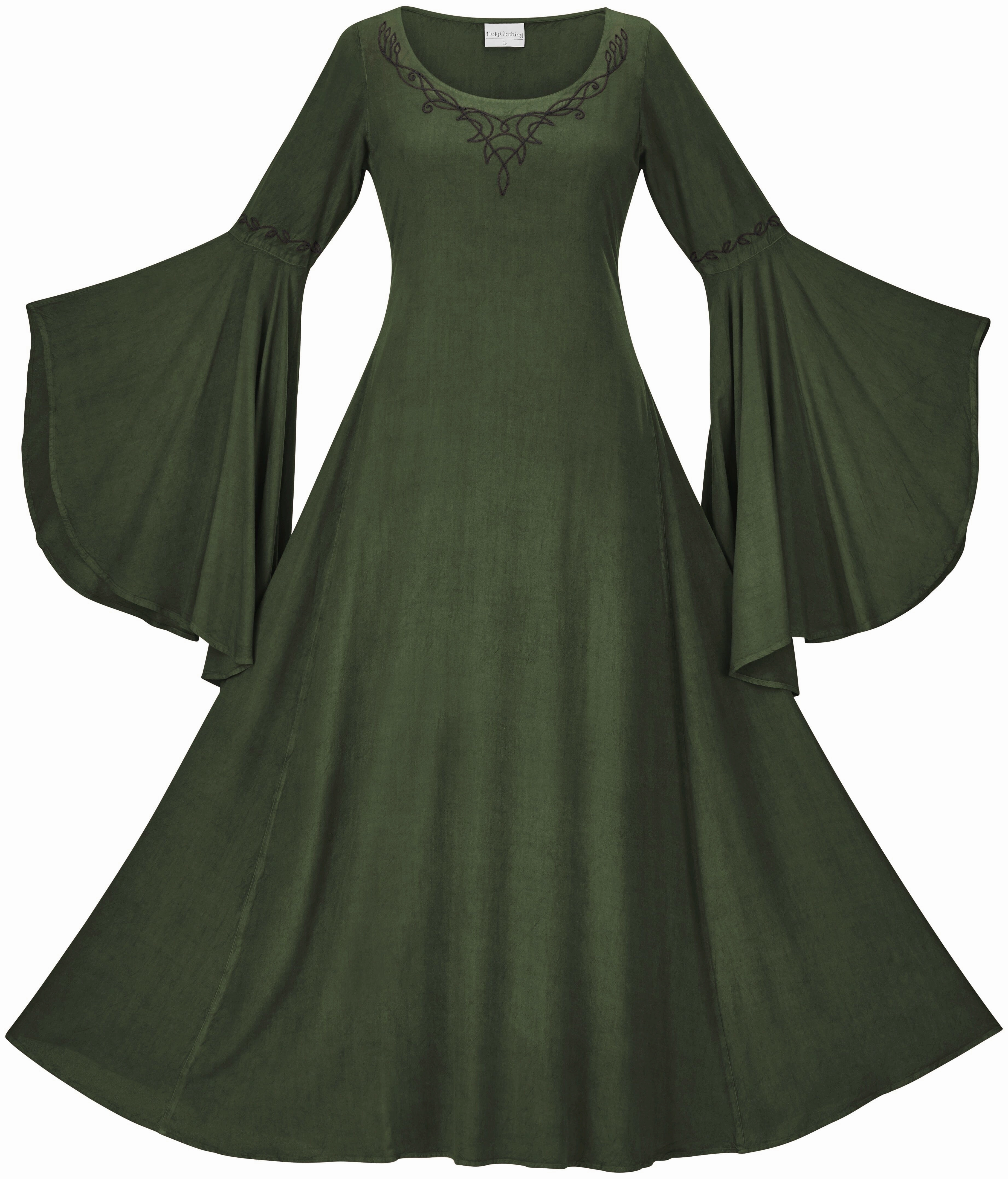 Arianrhod Maxi Limited Edition Moss Green Quick Outfit Crinkle Effect