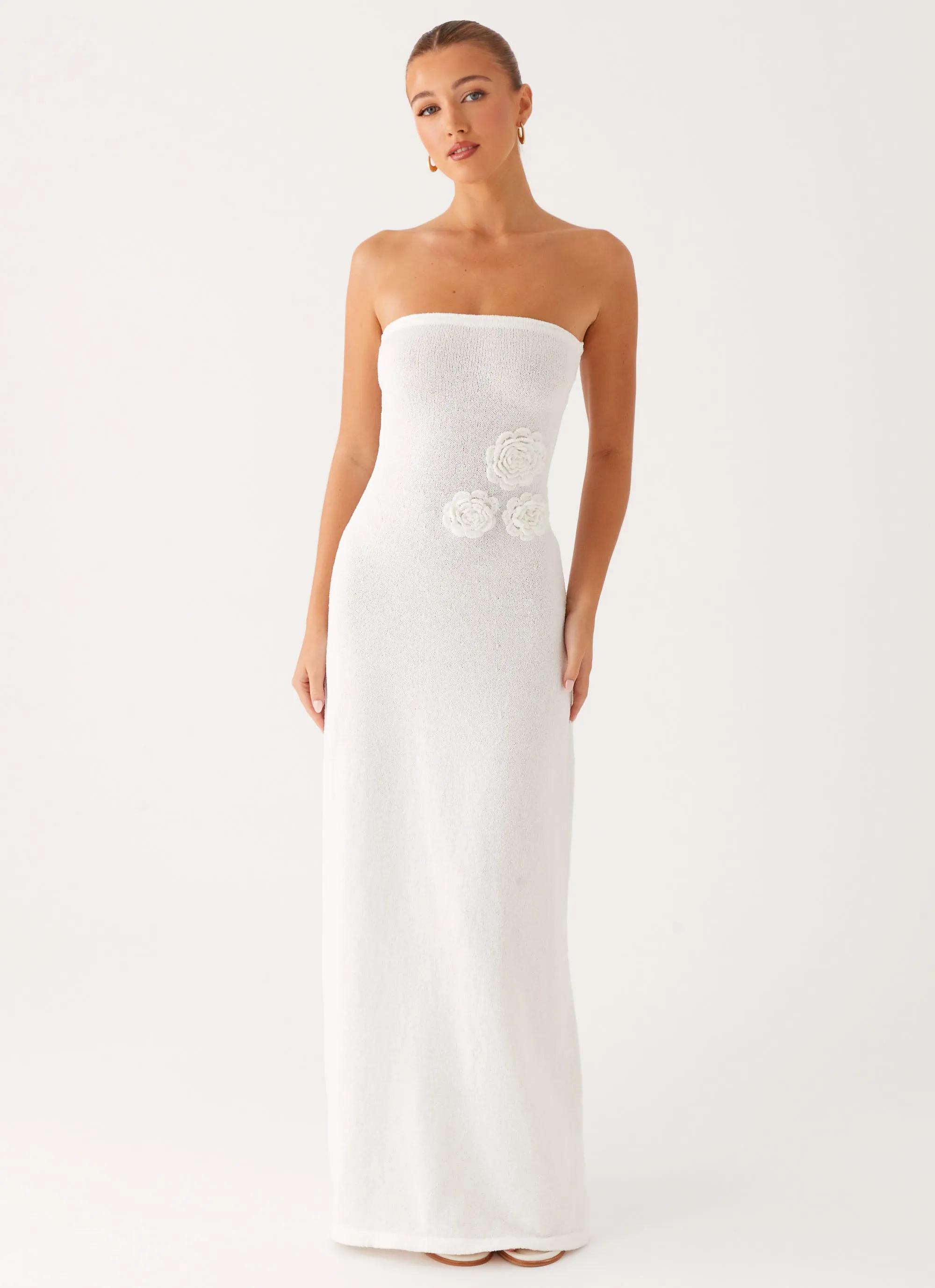 Arli Strapless Maxi Dress - Ivory Sleek Outline Light Soft