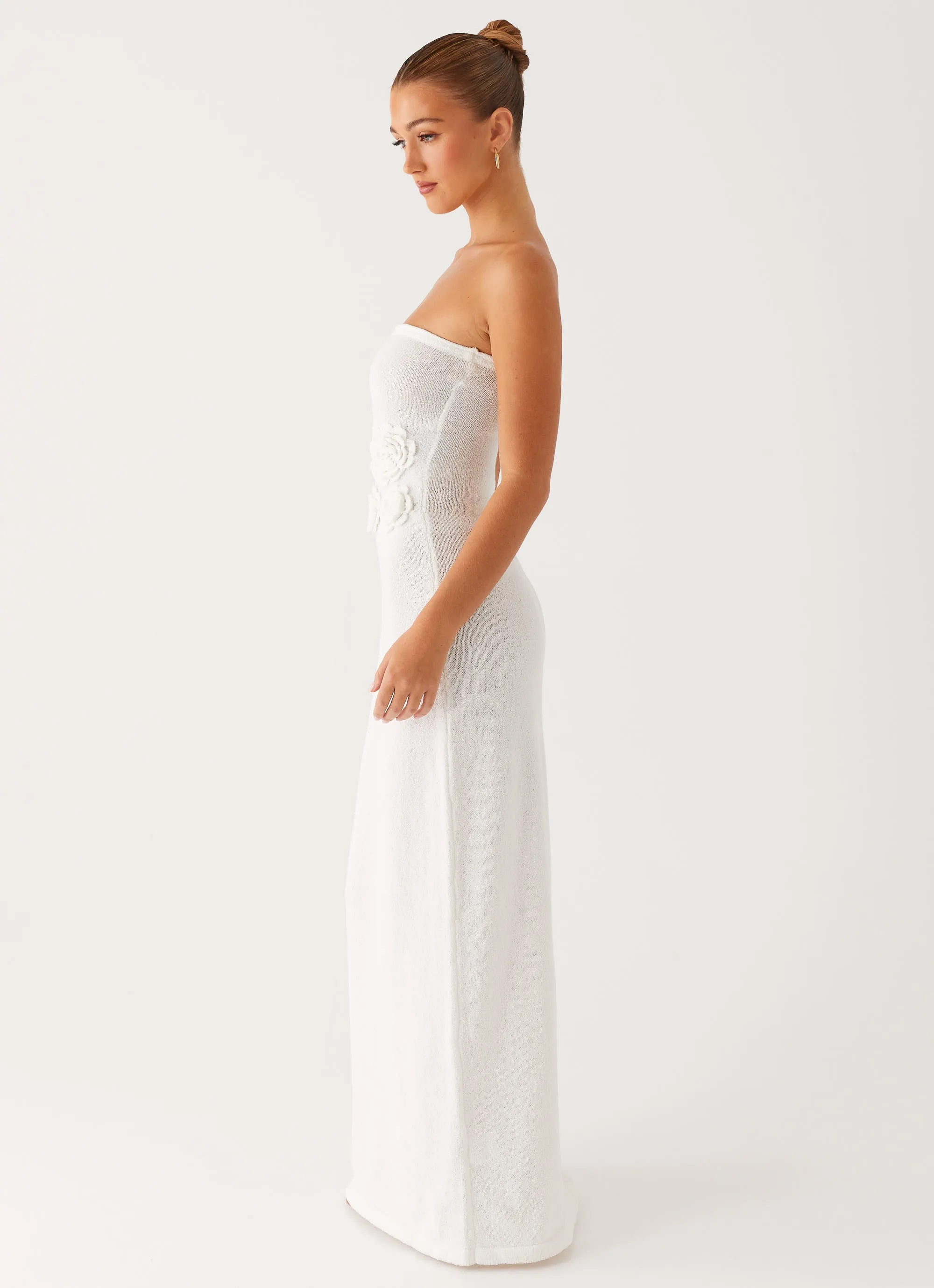 Arli Strapless Maxi Dress - Ivory Comfy and Elegant