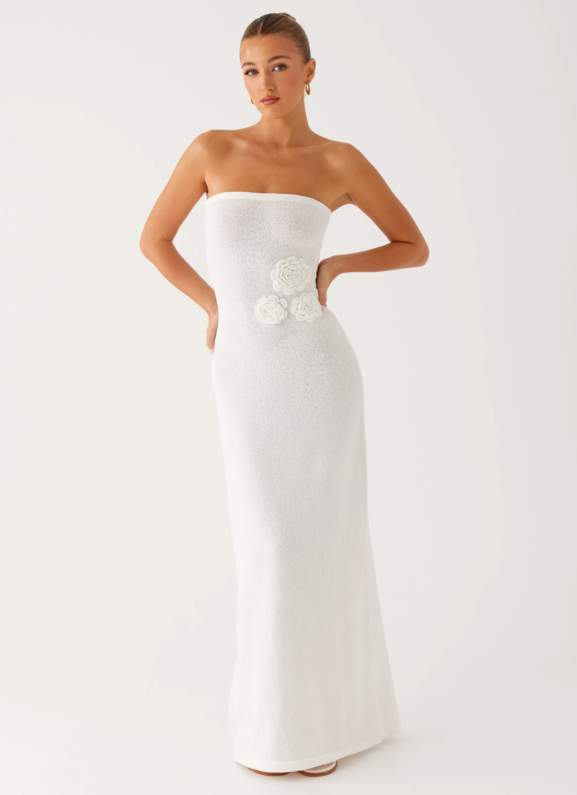 Arli Strapless Maxi Dress - Ivory Timeless Soft Luxe Fabric