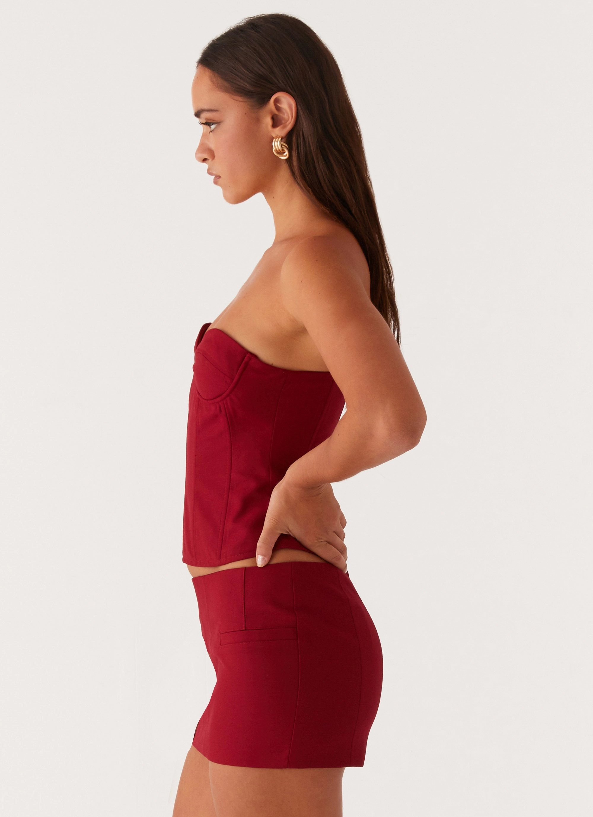 Armelle Corset Top - Maroon FadeResistant Treatment SoftTouchFinish