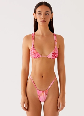 Oceanic Theme Arnie Bikini Top - Tropical Pink Print