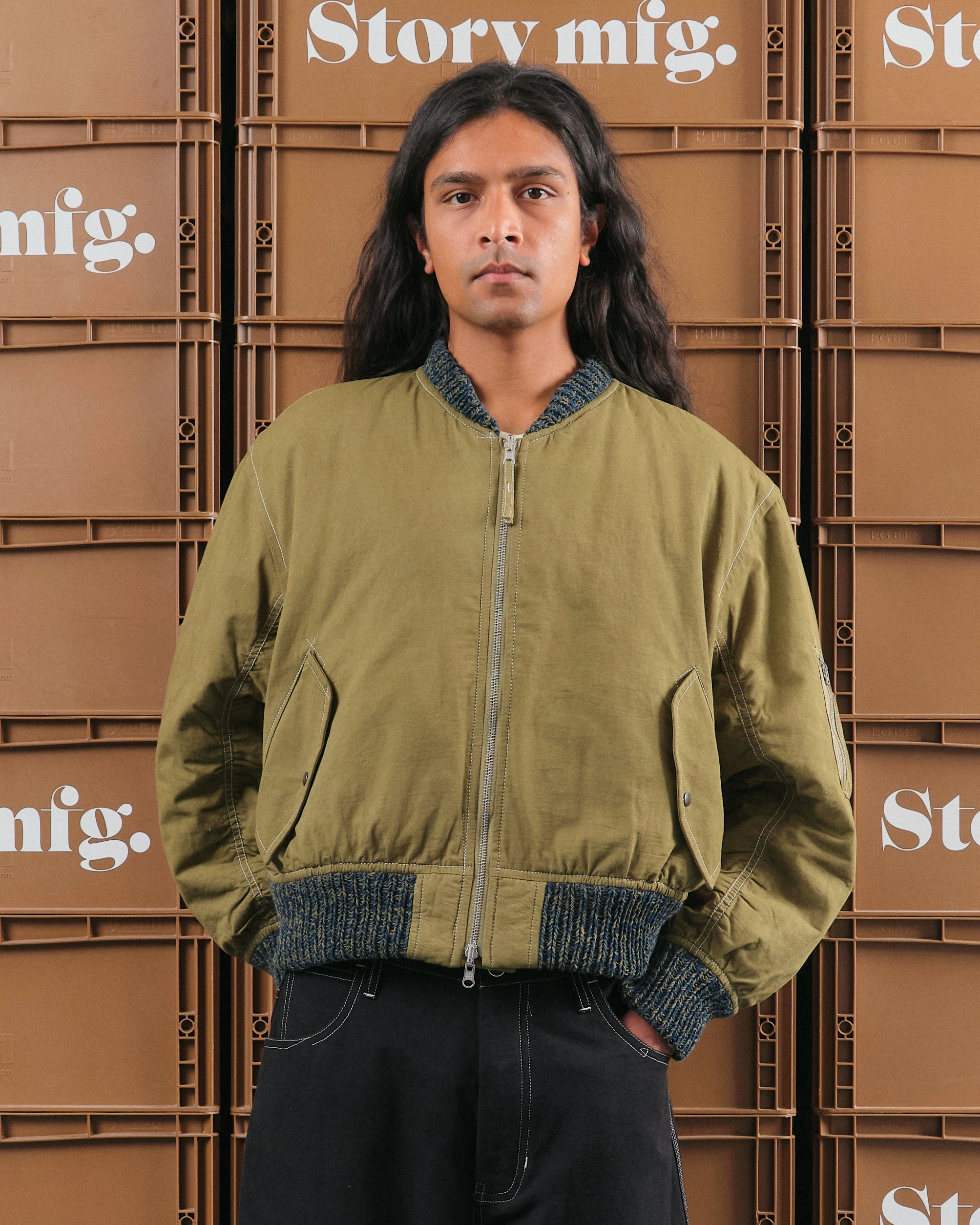 Edgy Layers Seed Bomber - Olive Wonky-Wear