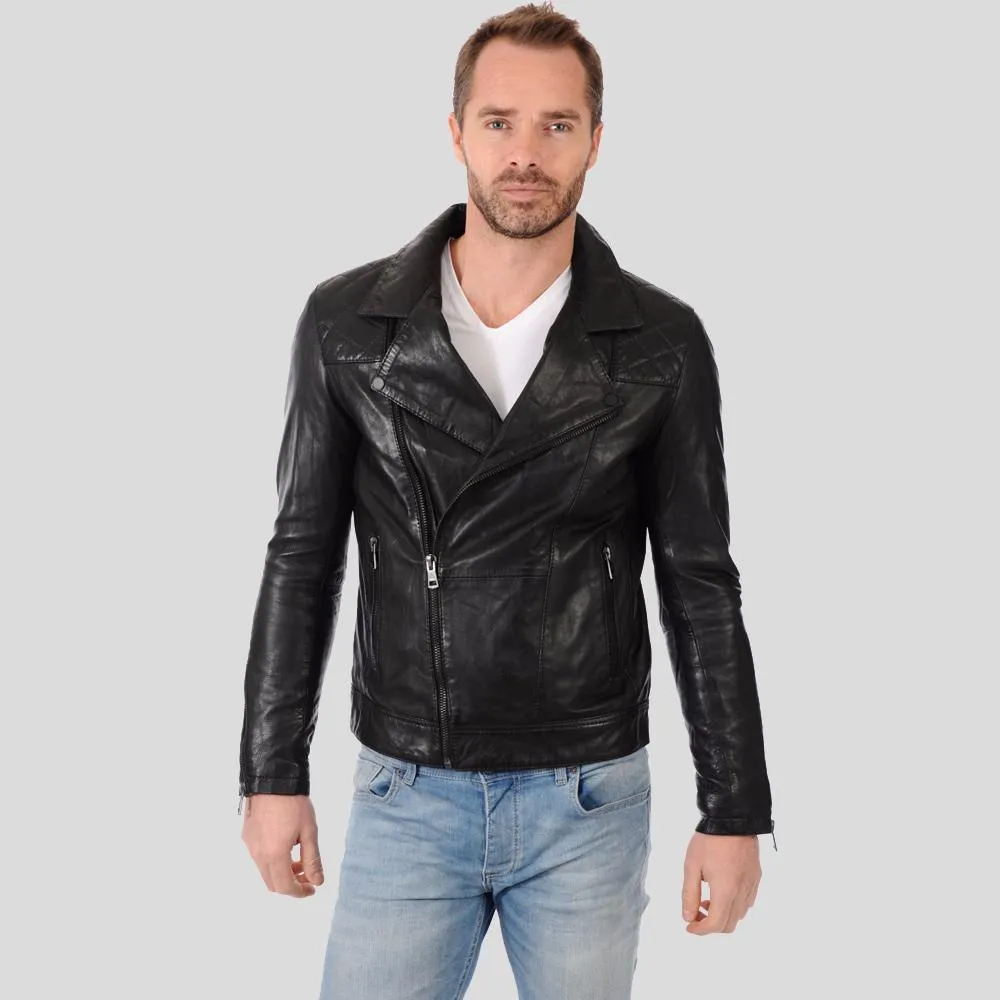 Arthur Black Biker Leather Jacket for Men
