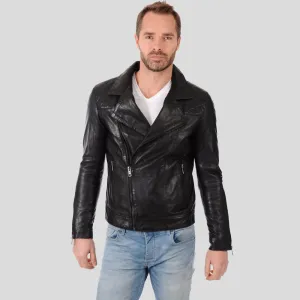 Arthur Black Biker Leather Jacket for Men