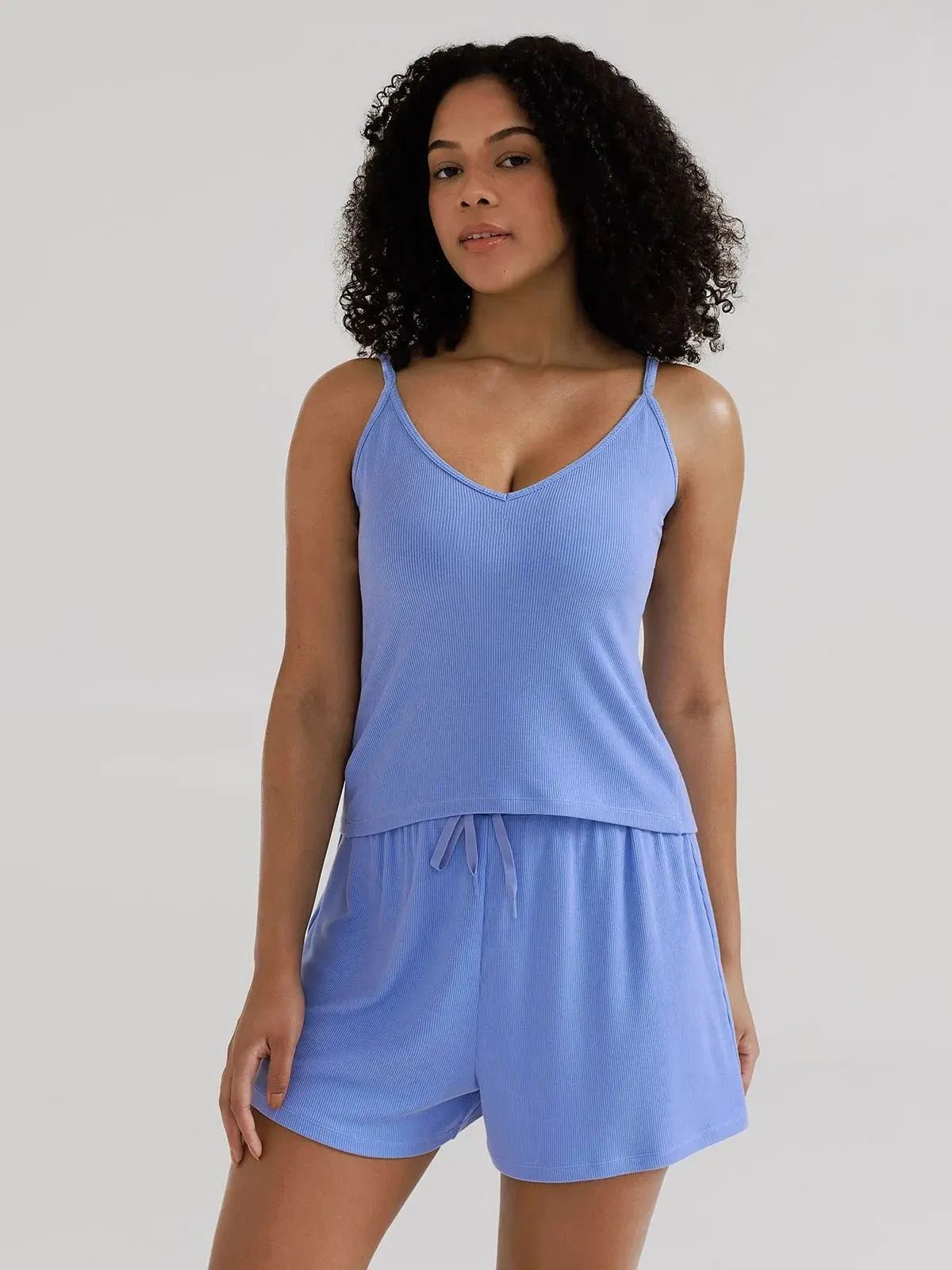 Elegant Blouse Modal Cami & Short Pajama Set