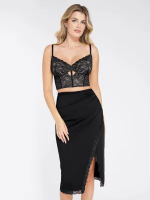 AntiFade Treatment Shapewear Lace Corset Bra or Slimming Midi Wrap Skirt