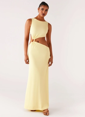 Aruba Hardware Maxi Dress - Yellow Travel Ready Elegant Comfort