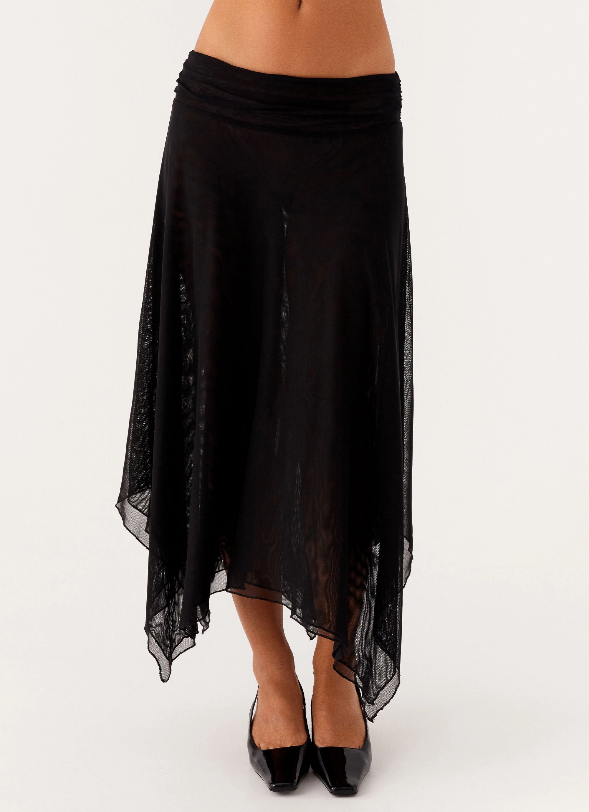 Opaque finish Arwen Midi Skirt - Black