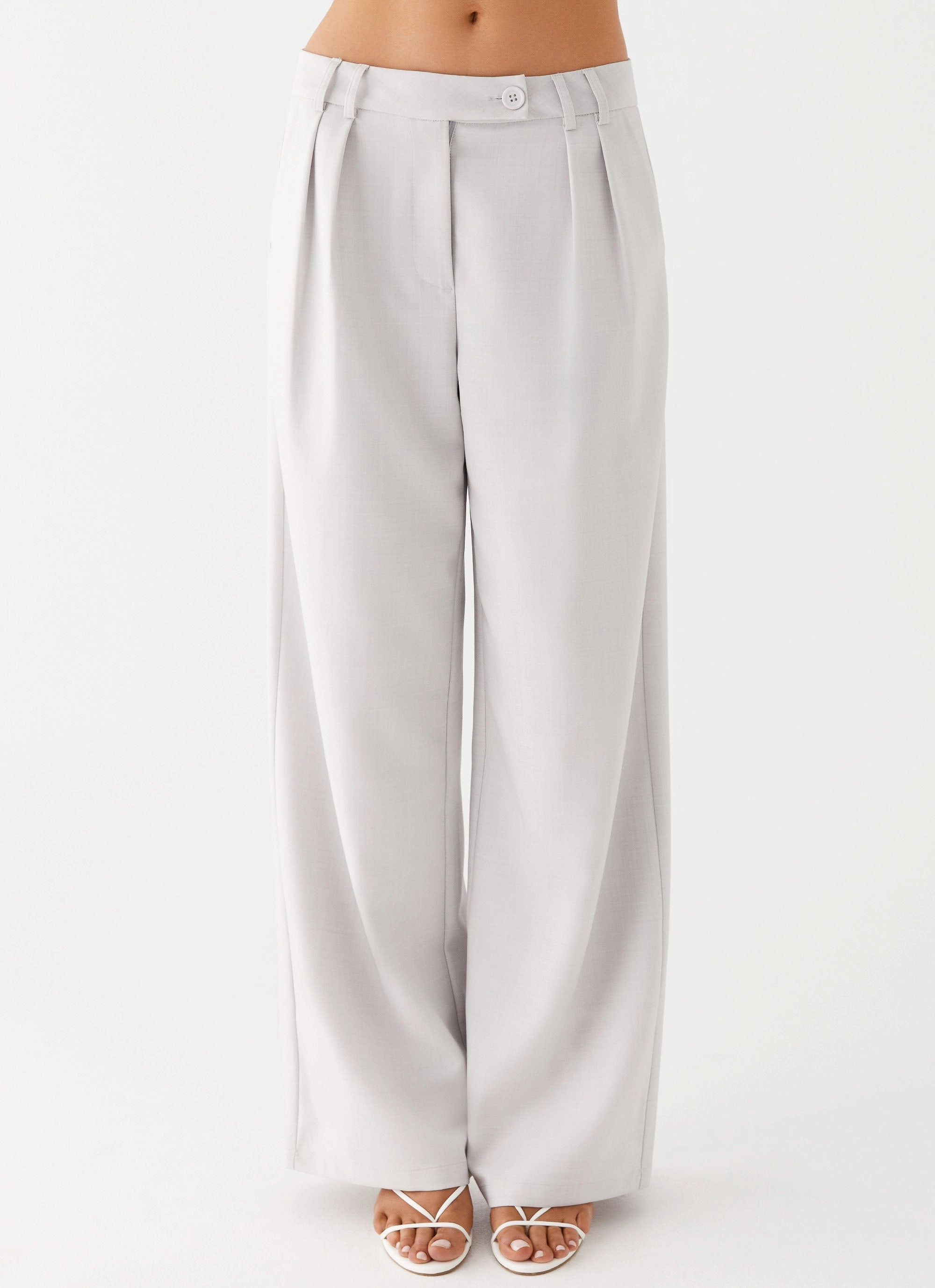 DropShoulder Asha Low Rise Pants - Ivory