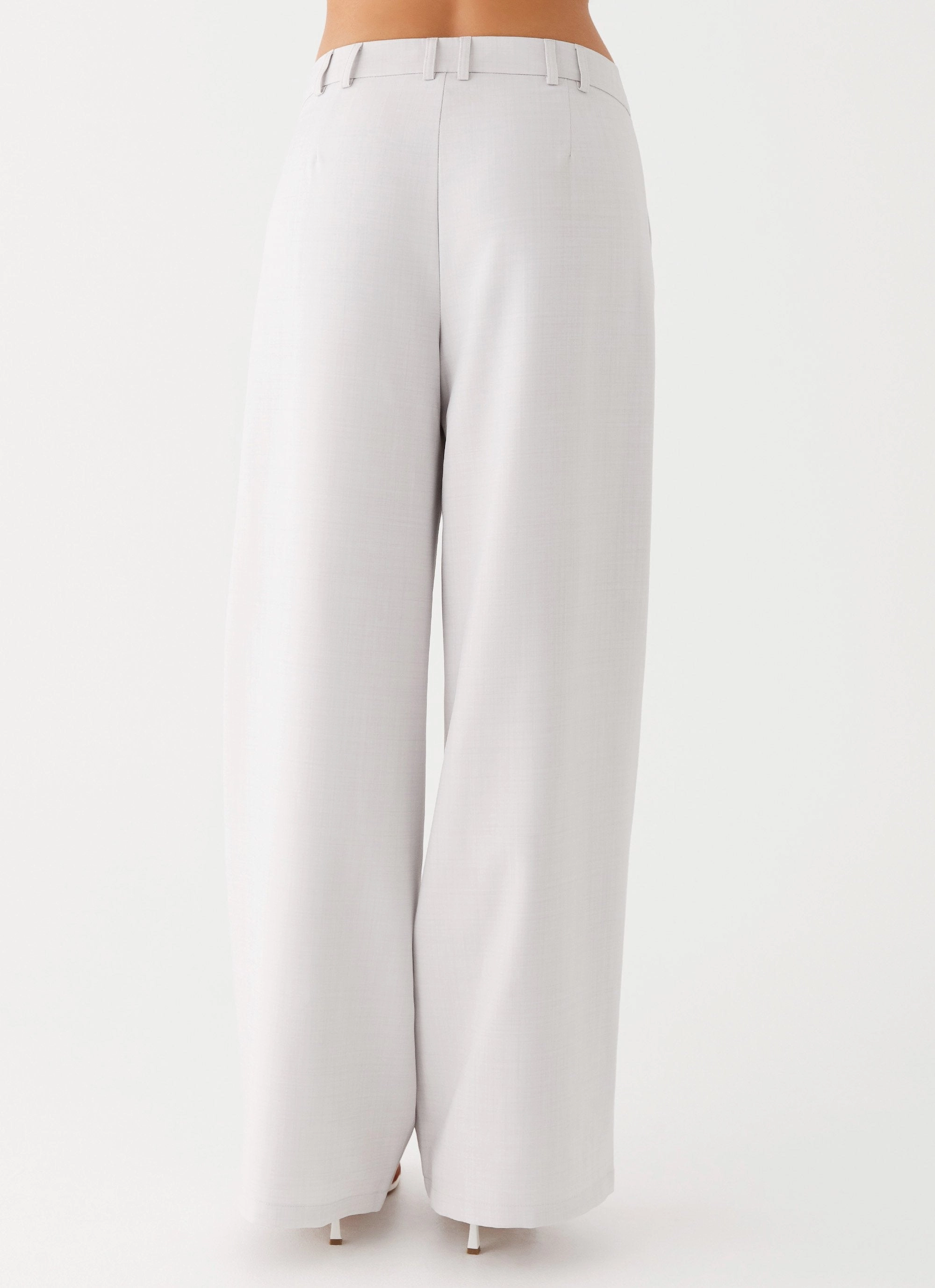 Asha Low Rise Pants - Ivory RibbedCollar