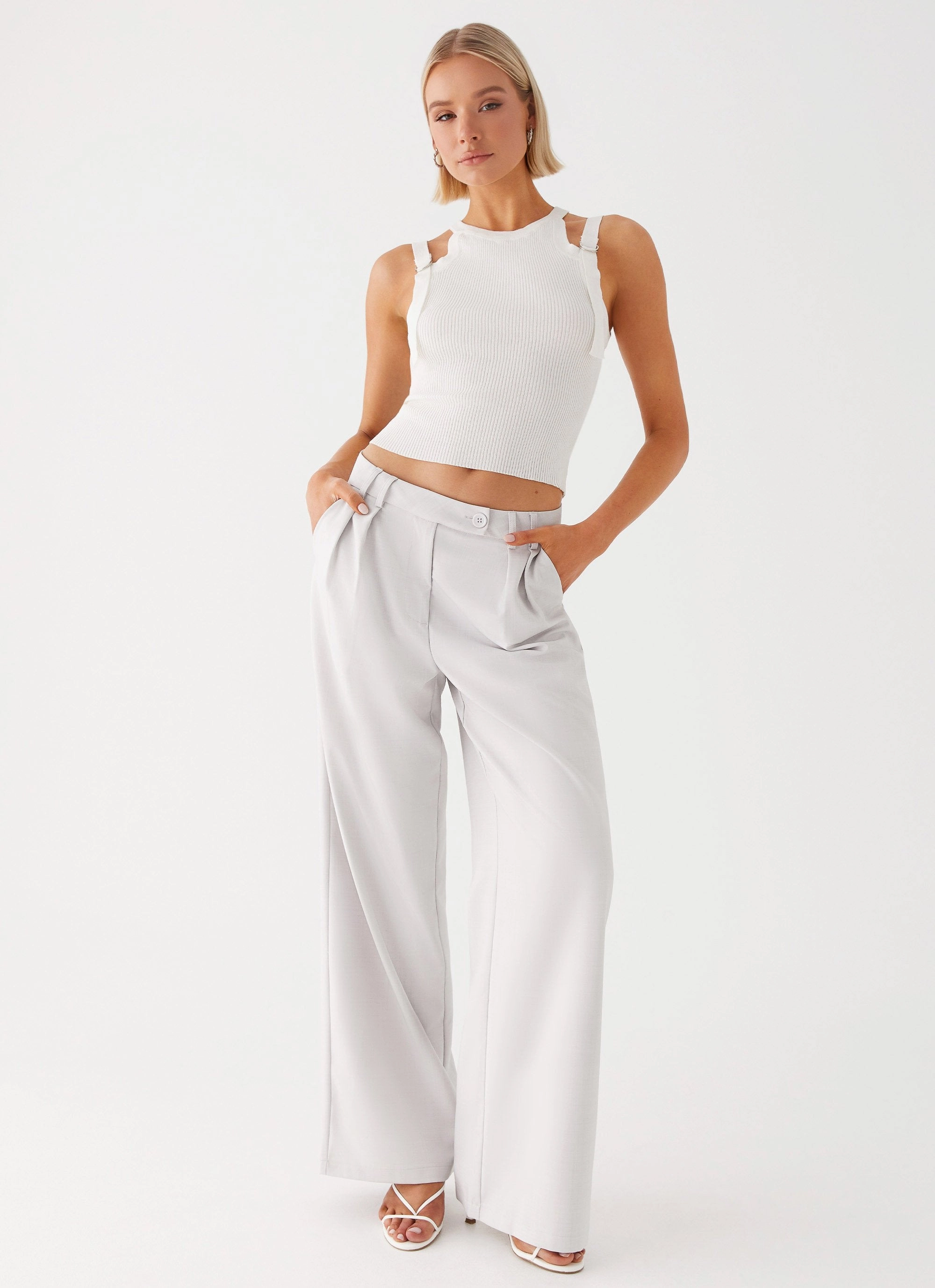AbrasionResistant LayeredStyling Asha Low Rise Pants - Ivory