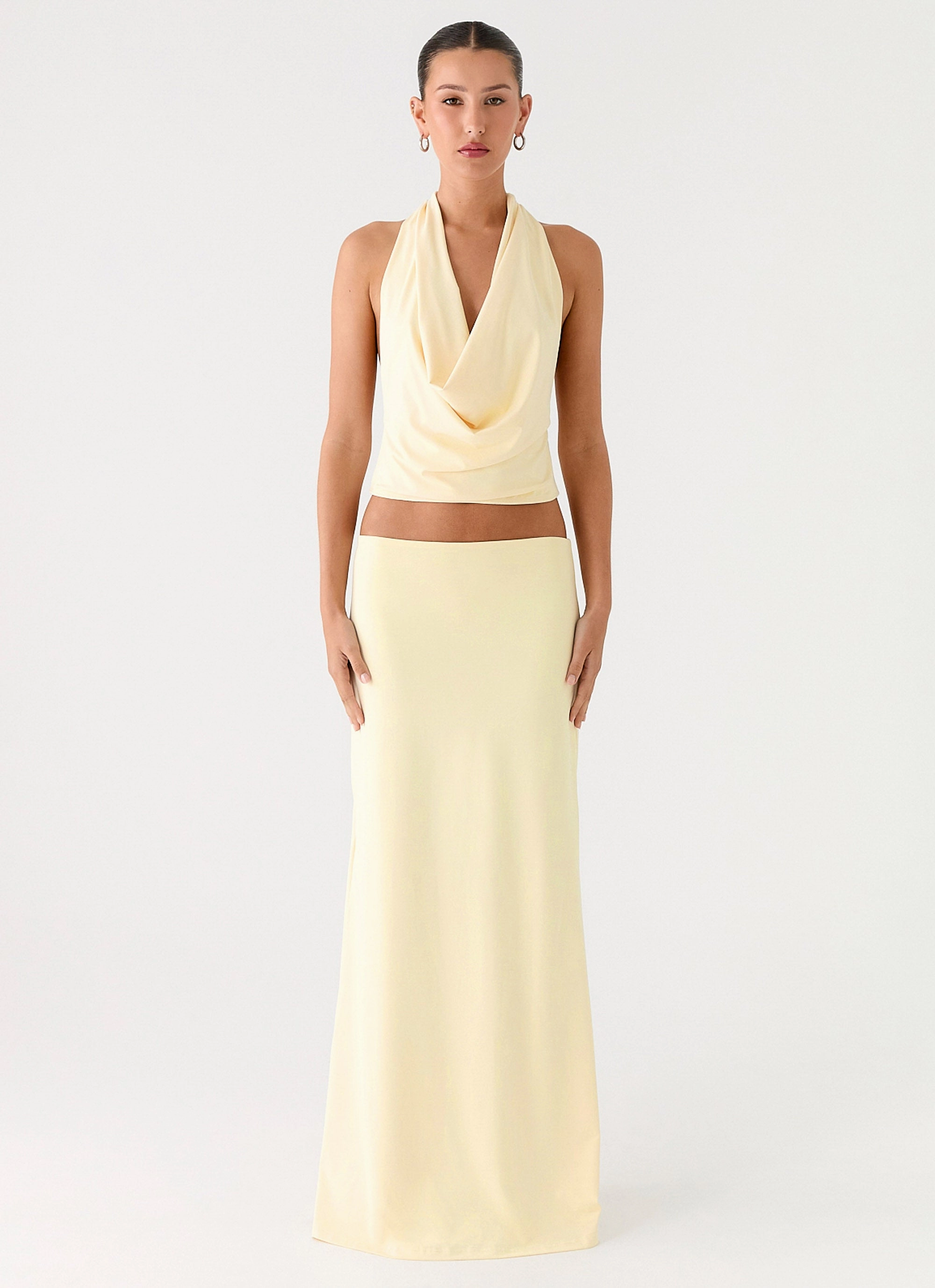 Ashi Maxi Skirt - Yellow NonRestrictiveCut LowProfileStitching