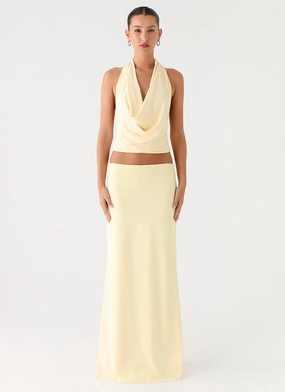 Ashi Maxi Skirt - Yellow NonRestrictiveCut LowProfileStitching