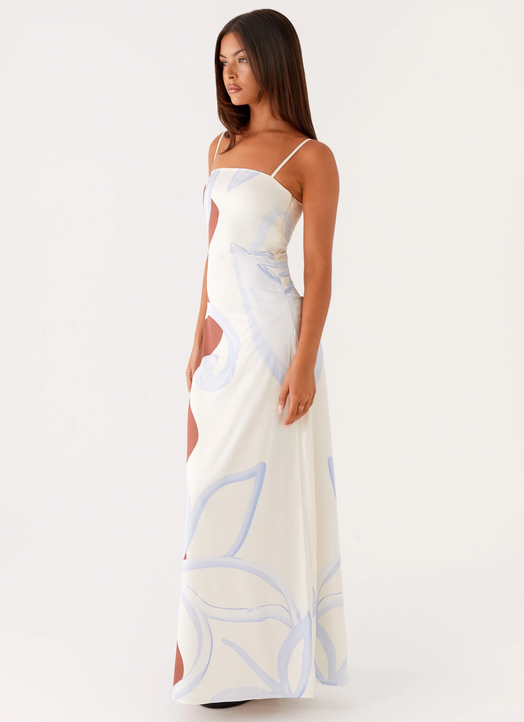Aster Bloom Maxi Dress - Bloom Wave Print Weekend Casual