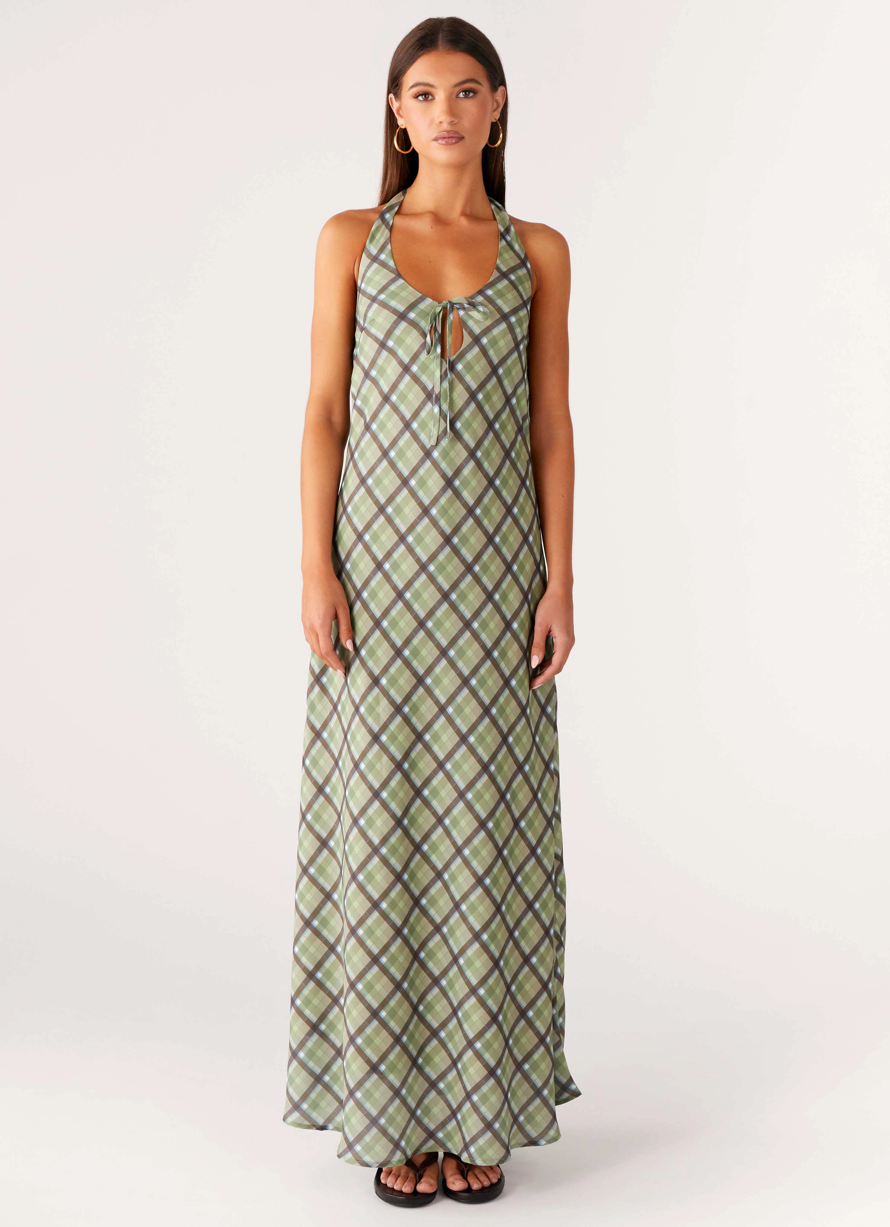 Coralie Maxi Dress - Cedar Check Refined Mood Lunch Date