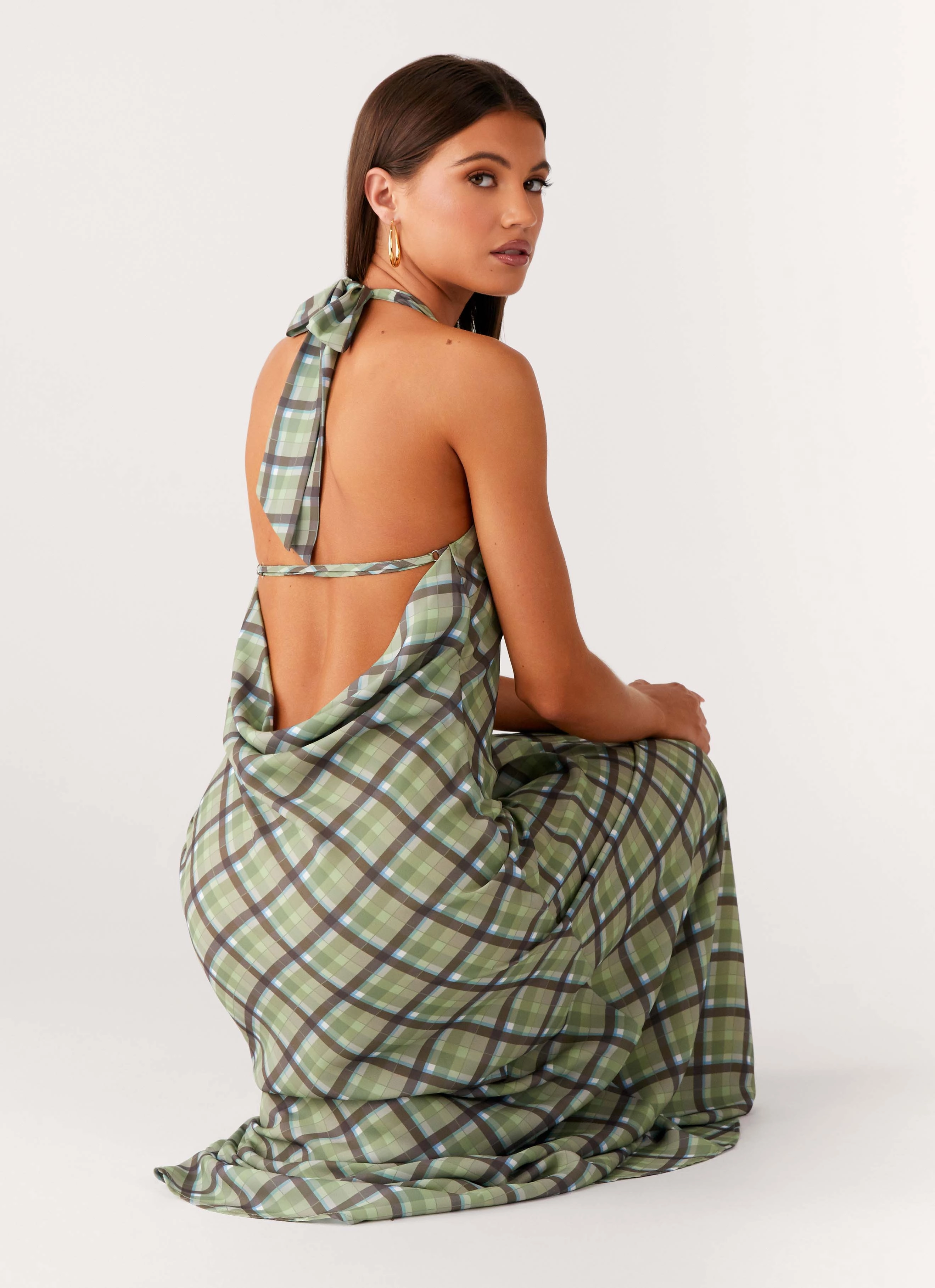 Daily Option Coralie Maxi Dress - Cedar Check