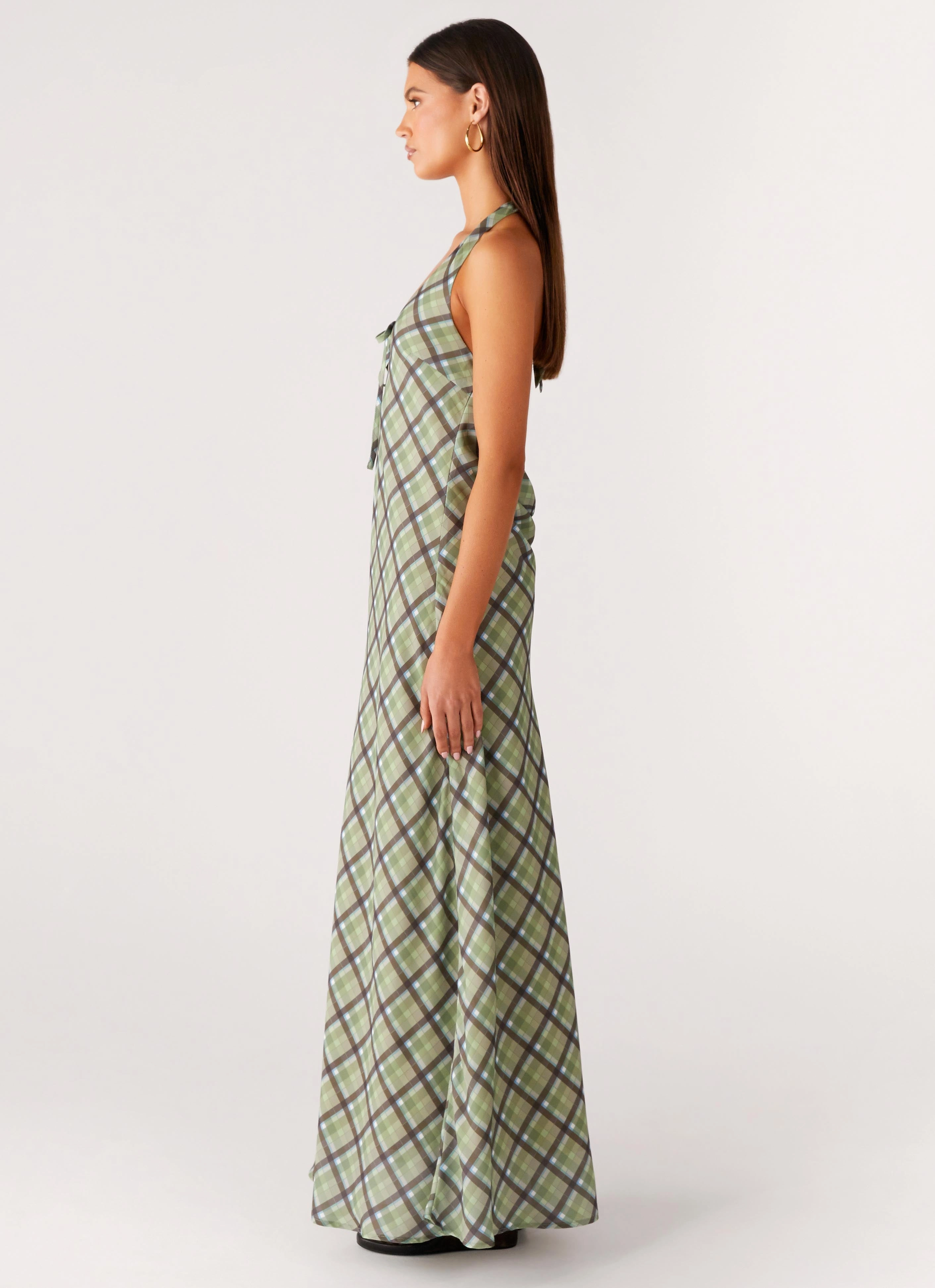 Coralie Maxi Dress - Cedar Check Flattering Silhouette Wear