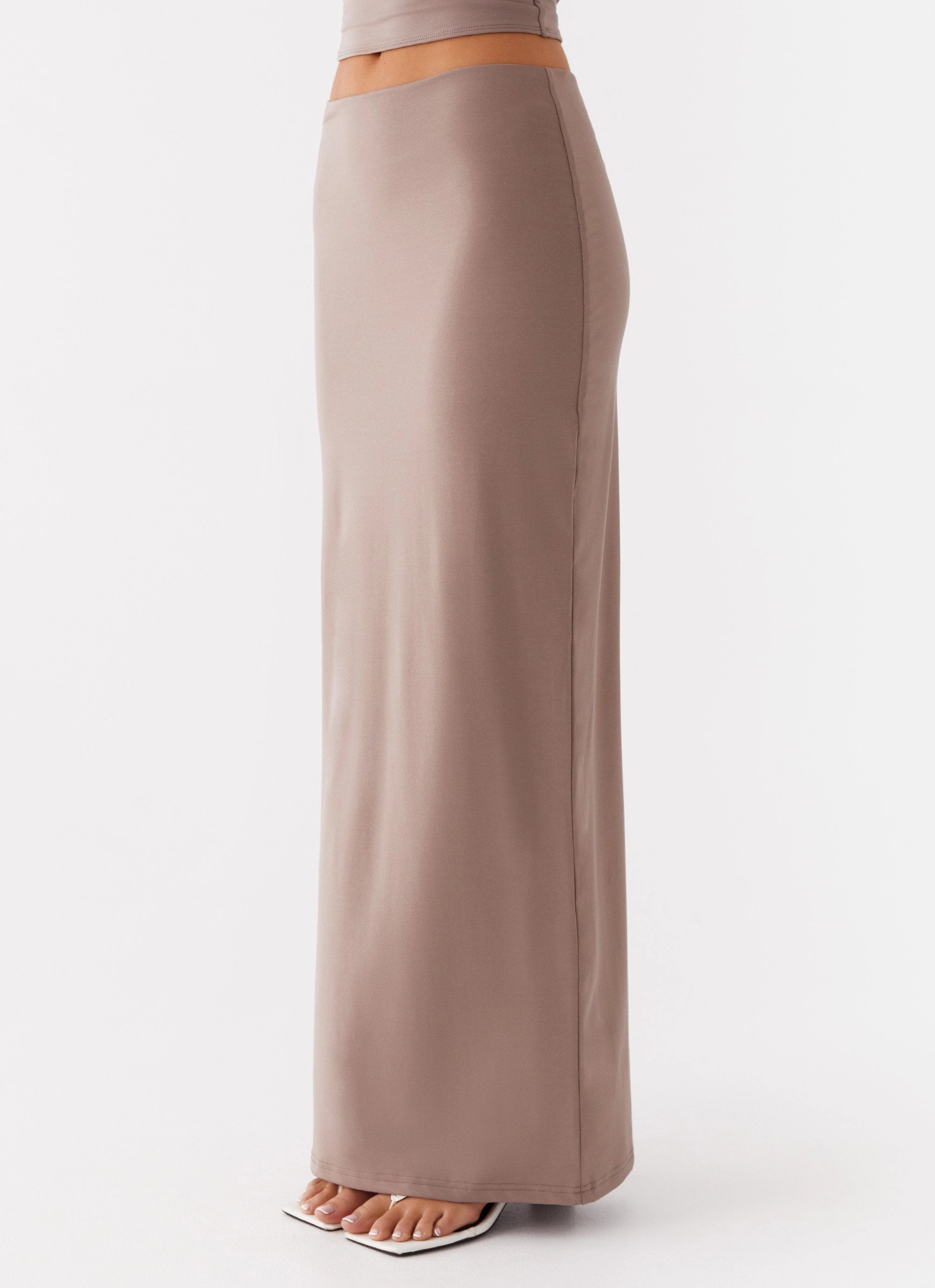 Clean Mood Everyday Comfort Solace Soul Maxi Skirt - Taupe