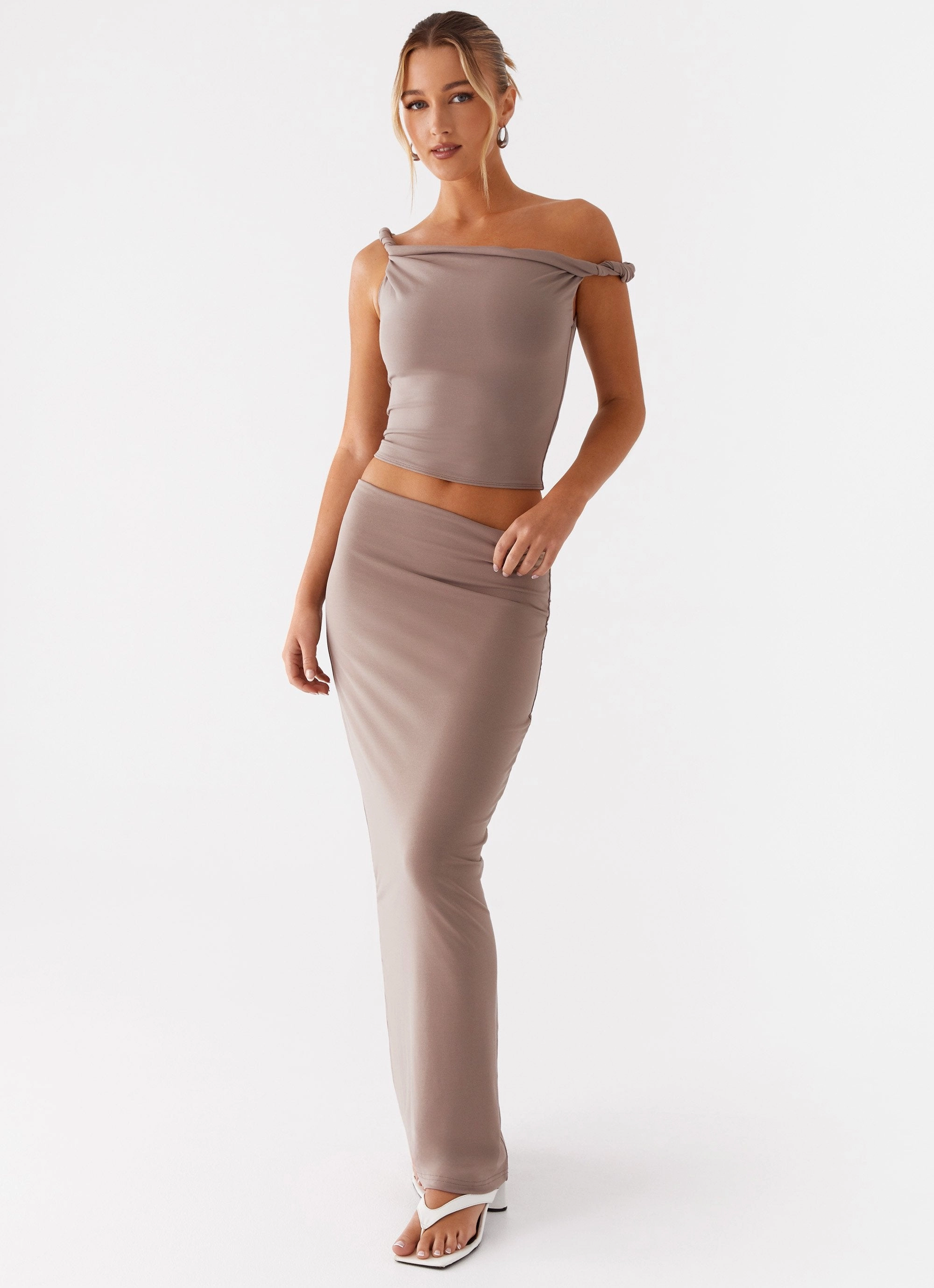 Solace Soul Maxi Skirt - Taupe Dust Proof Fabric Weekend Favorite