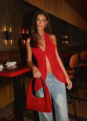 At Last Halterneck Top - Rouge Red AllClimateAdaptive