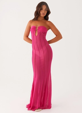 Kennedy Maxi Dress - Fuchsia Stylish Waistband Fit Effortless Layer Wear