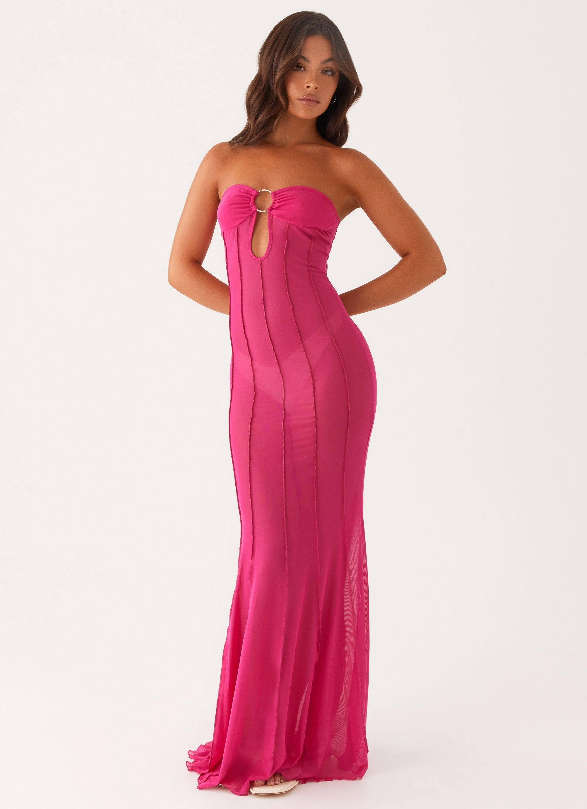 Kennedy Maxi Dress - Fuchsia Stylish Waistband Fit Effortless Layer Wear