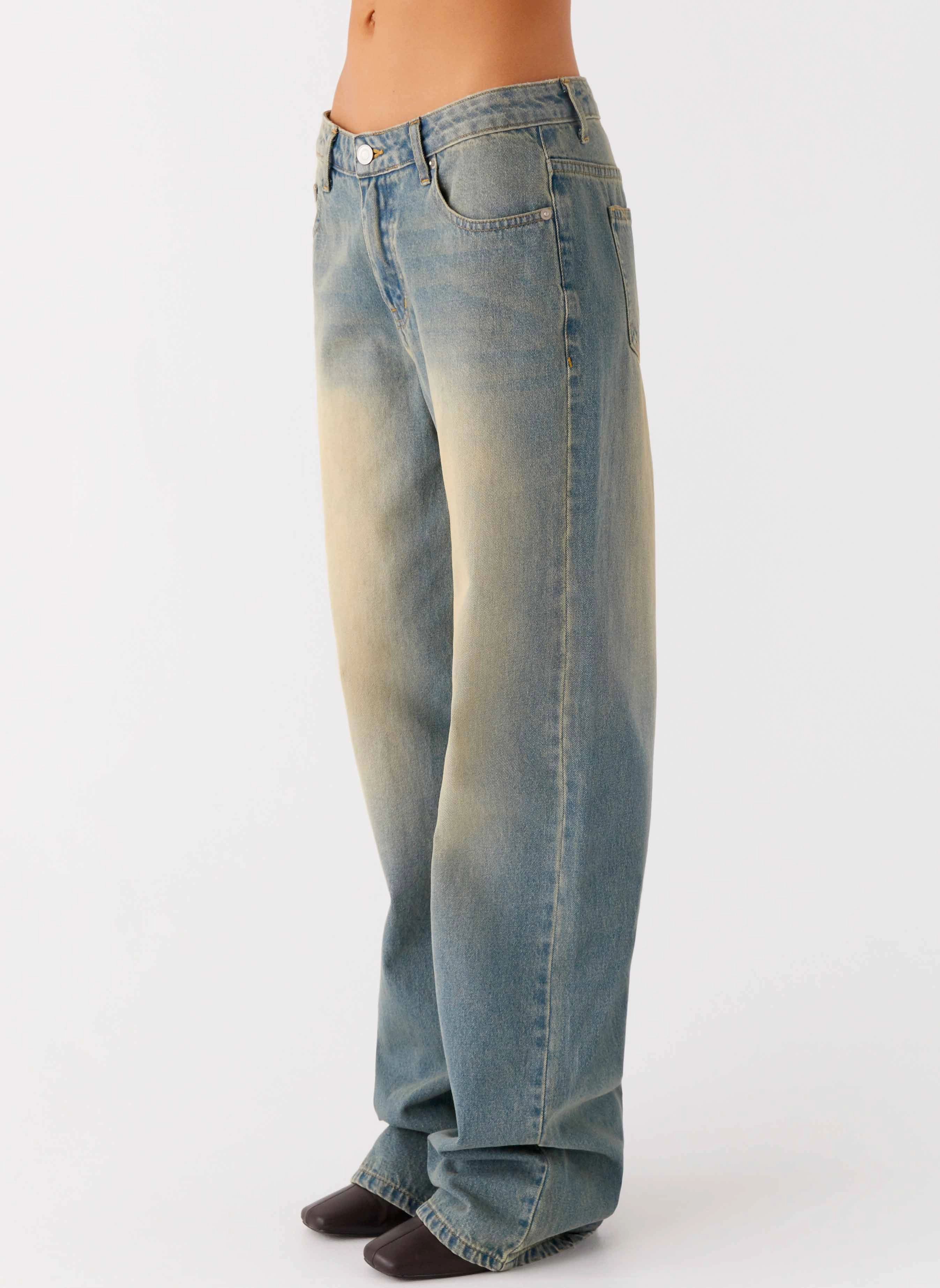 San Diego Straight Leg Jeans - Blue Wash BreathableMaterial ResilientElasticBand
