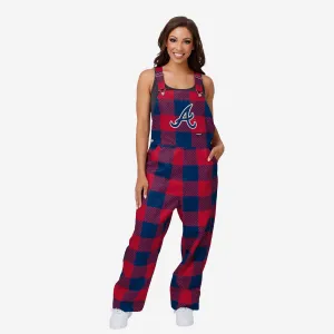 Atlanta Braves Womens Plaid Bib Overalls