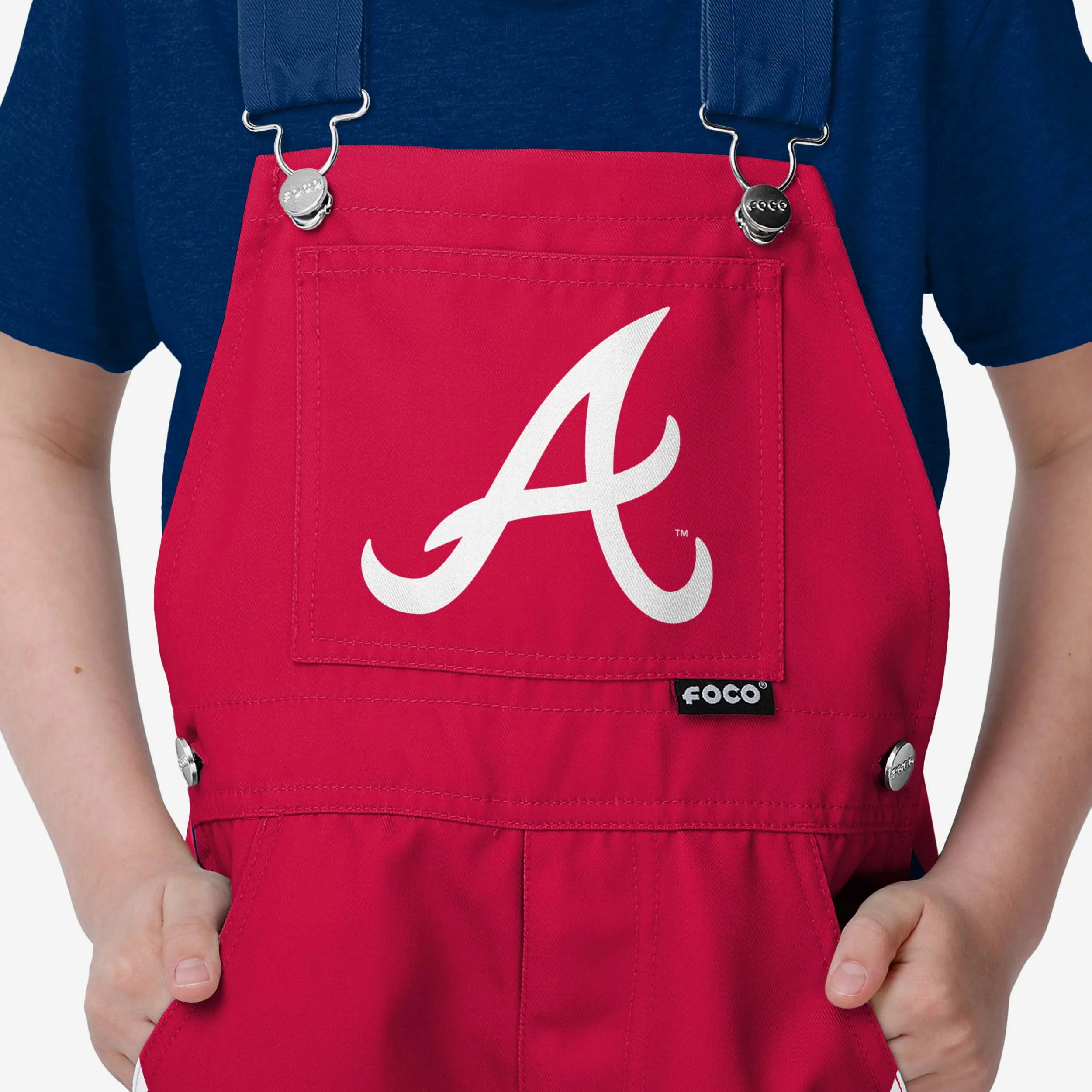 Atlanta Braves Youth Team Stripe Bib Overalls