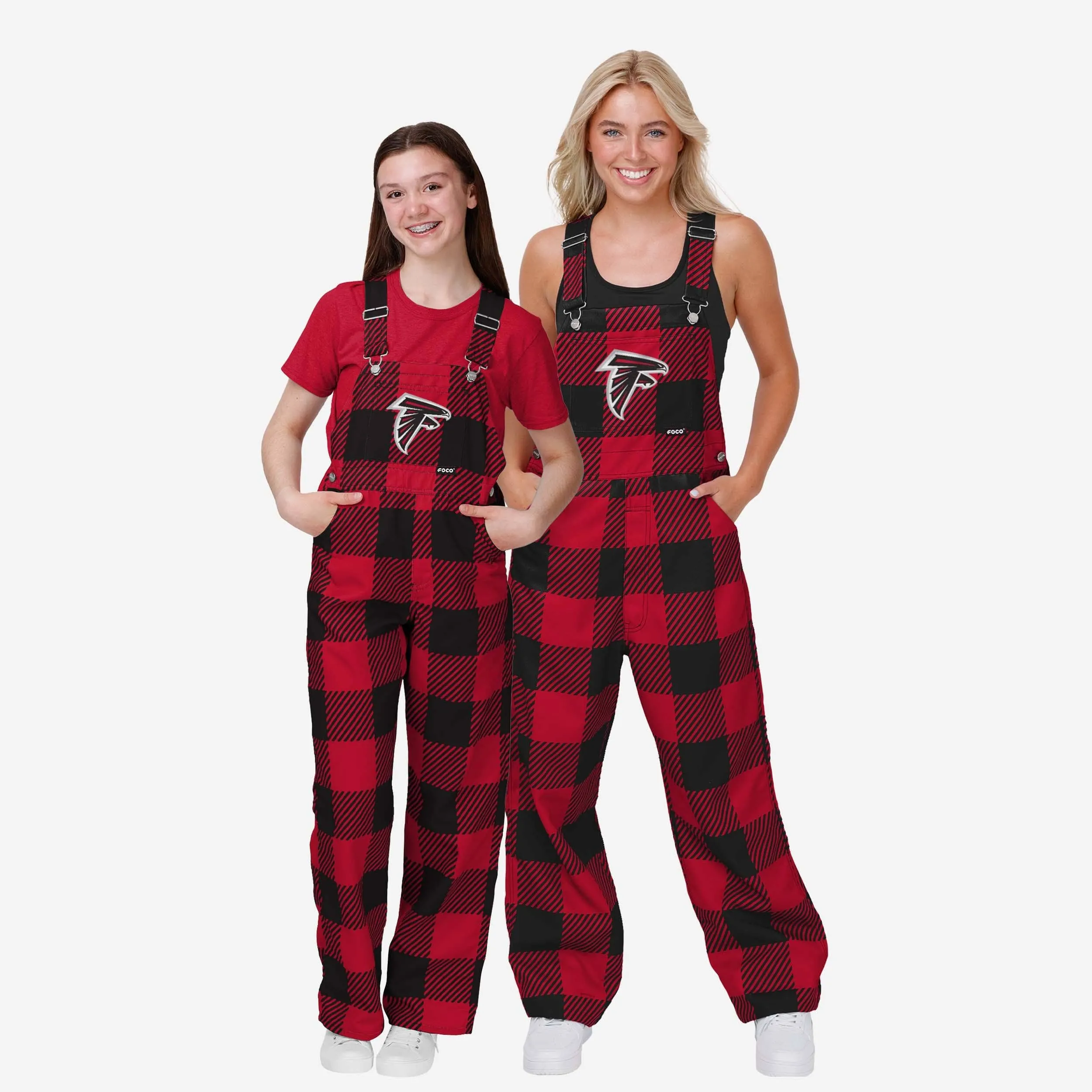 Atlanta Falcons Youth Plaid Bib Overalls